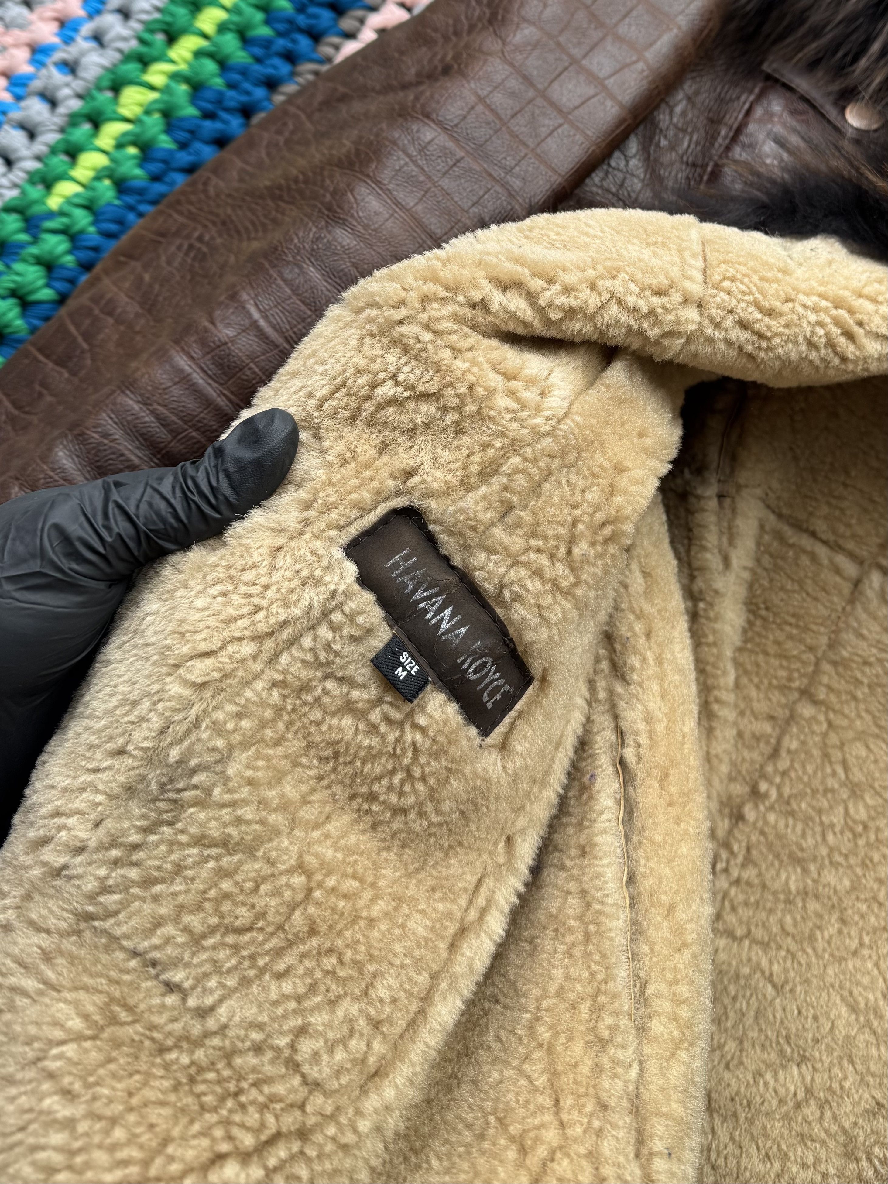 Japanese Brand Vintage Real Sheepskin Coat With Real Fur Details (V212)D15 Size M / US 6-8 / IT 42-44 - 5 Thumbnail