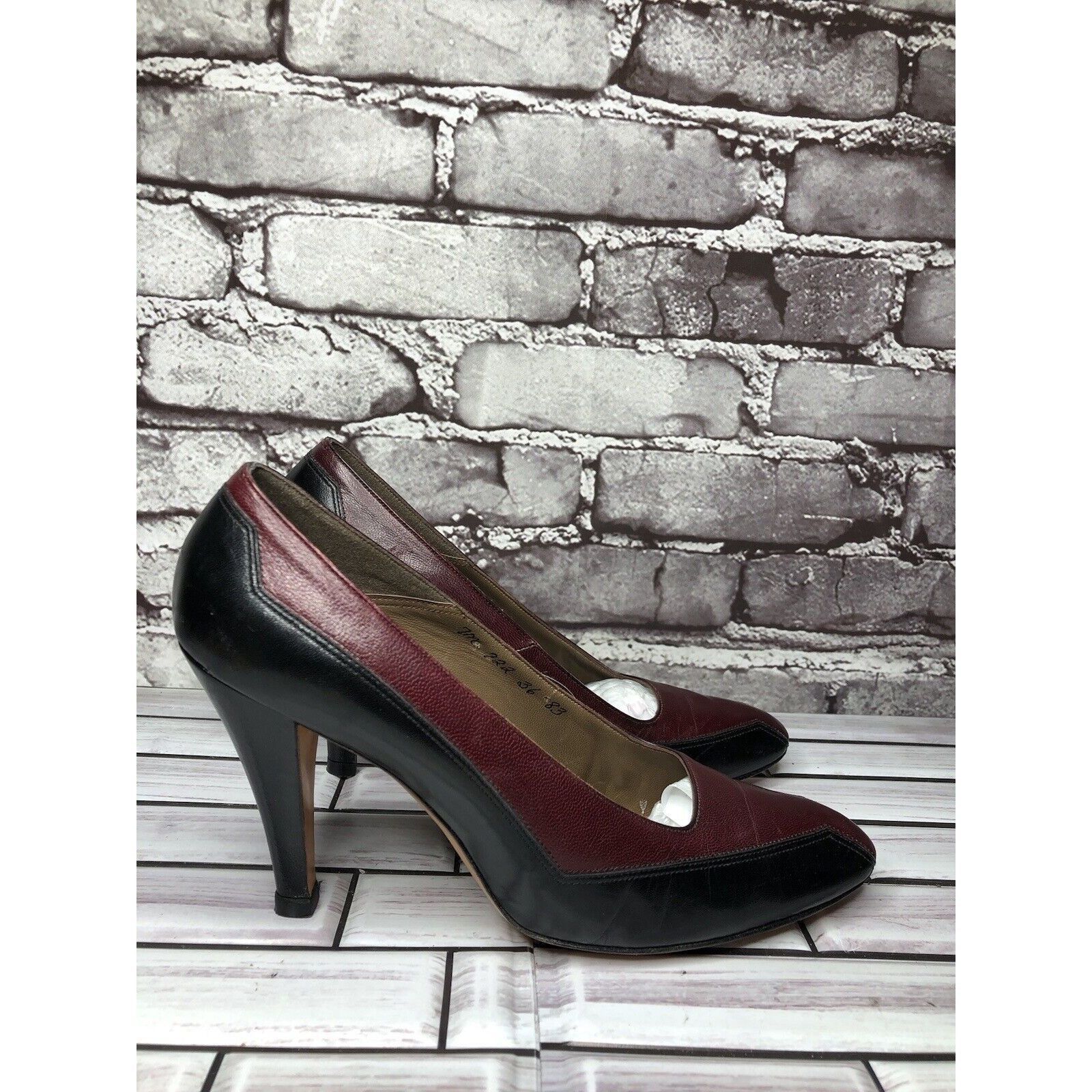 Other Bill Valentine VTG Burgundy Leather Slip On Classic Heels Wo Size US 7 / IT 37 - 19 Thumbnail