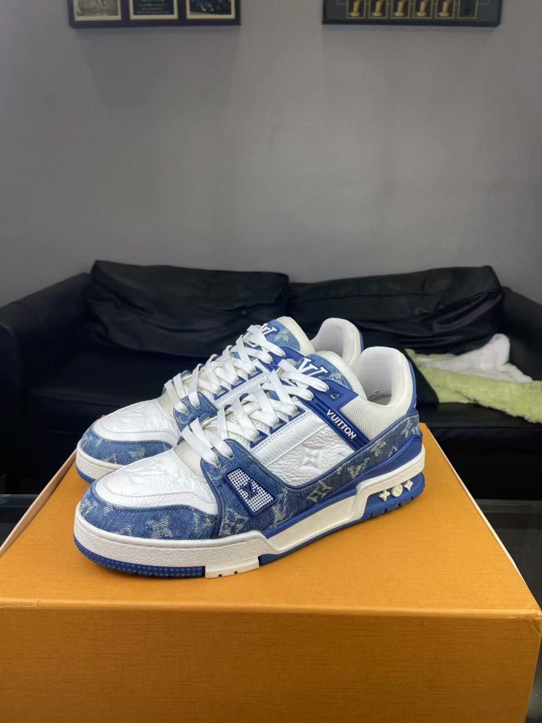 Louis Vuitton Louis Vuitton Training Denim Blue Lowtop Sneakers 9 Men Size US 9 / EU 42 - 1 Thumbnail
