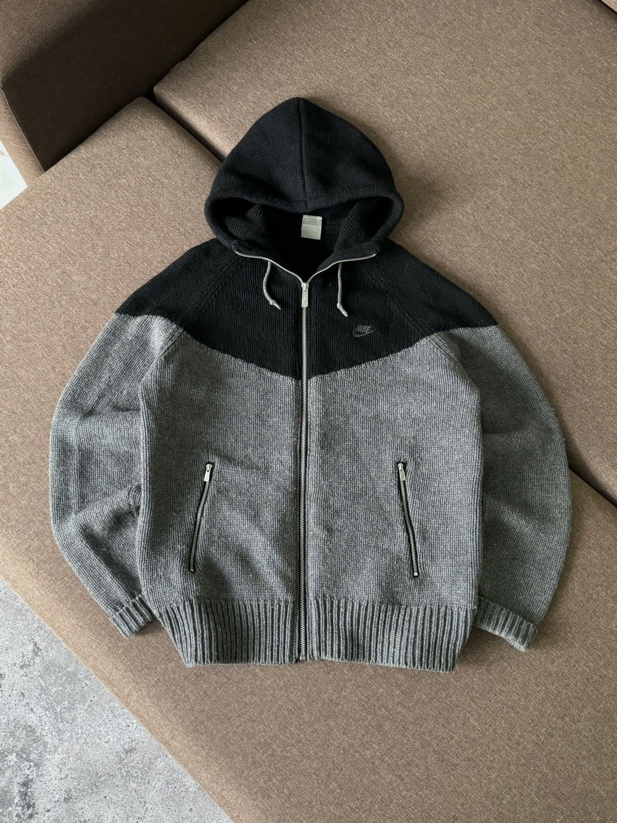 Nike × Vintage Vintage rare Nike Y2K knitted zip hoodie Size US L / EU 52-54 / 3 - 3 Thumbnail