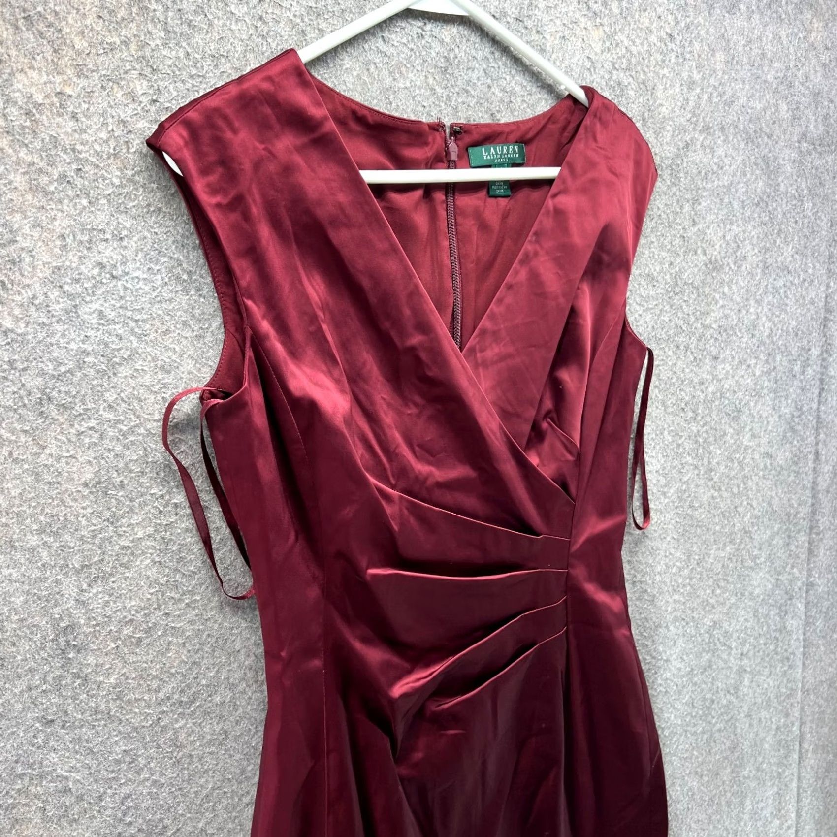 Ralph Lauren Lauren Ralph Lauren Dress Women 6 Red Wine Satin Pencil Shift Cocktail Party Size M / US 6-8 / IT 42-44 - 6 Thumbnail