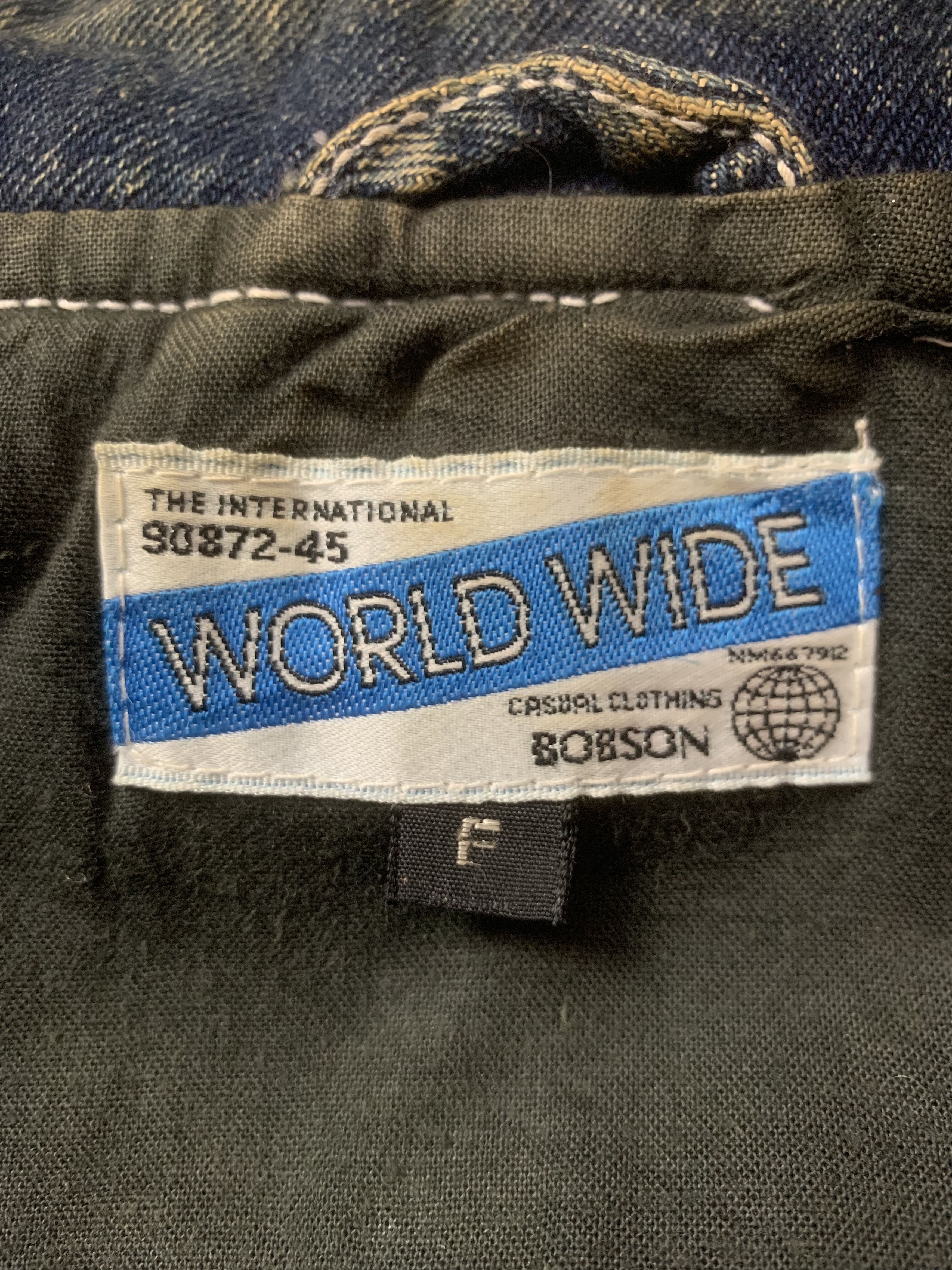 Japanese Brand Rare Design Vintage World Wide Bobson Denim Jackets Size US L / EU 52-54 / 3 - 4 Thumbnail