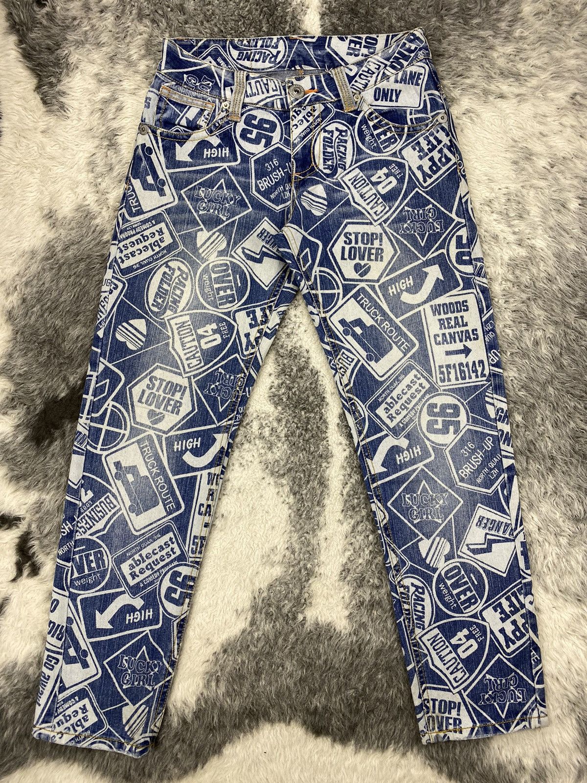 Beauty Beast × If Six Was Nine × Japanese Brand Japanese Surf Girls Oahu Northshore Fullprinted Denim Size 31" - 1 Thumbnail