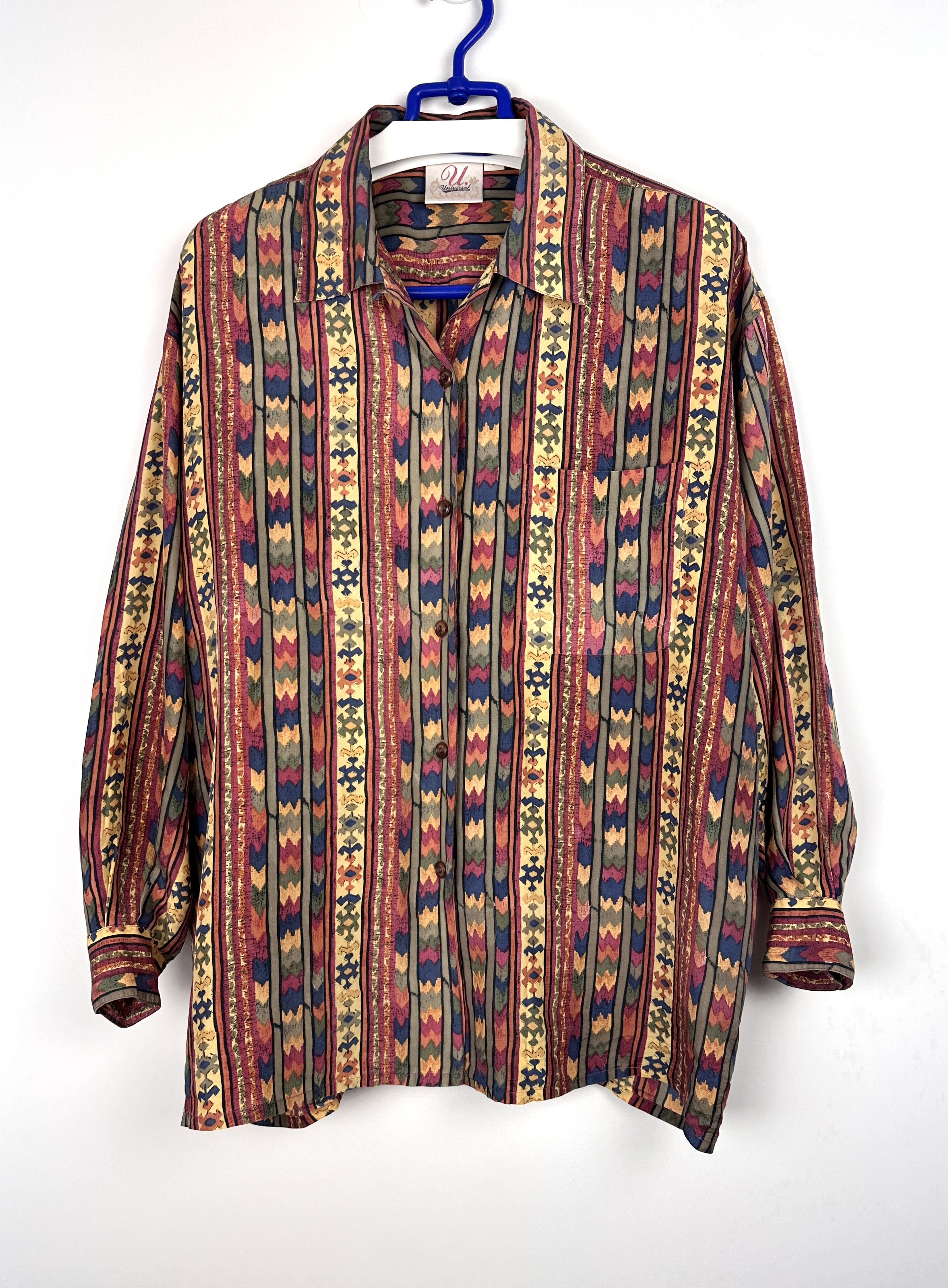 Vintage Vintage silk oversize shirt button up hippie 90s Size US M / EU 48-50 / 2 - 1 Thumbnail