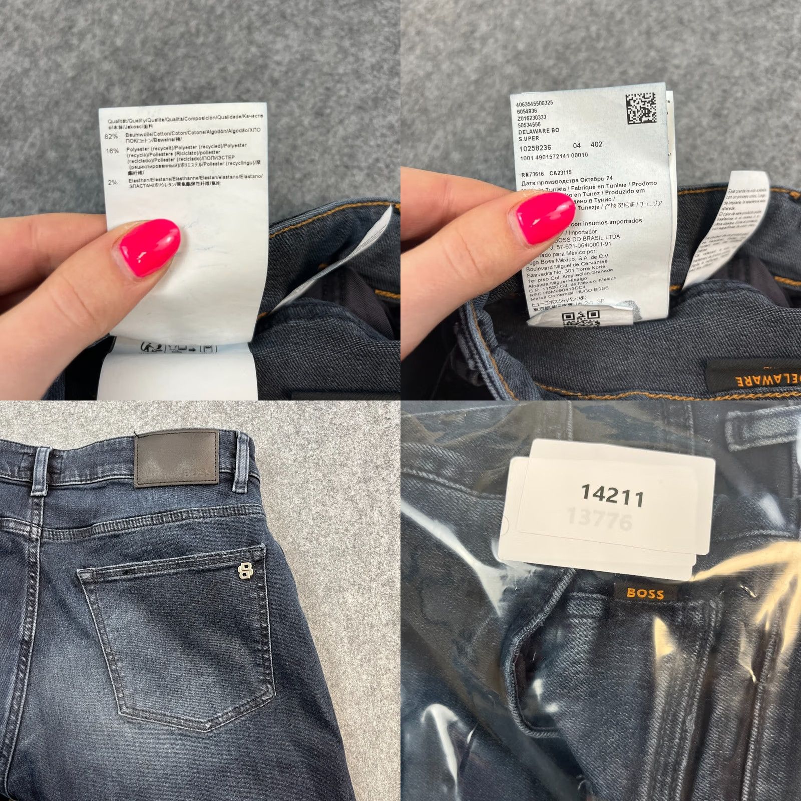Hugo Boss HUGO BOSS Jeans Slim Fit 32 Dark Wash Blue Soft Motion Stretch Delaware Men 5-Pocket Denim Tapered Slim XS? Size US 32 / EU 48 - 9 Thumbnail