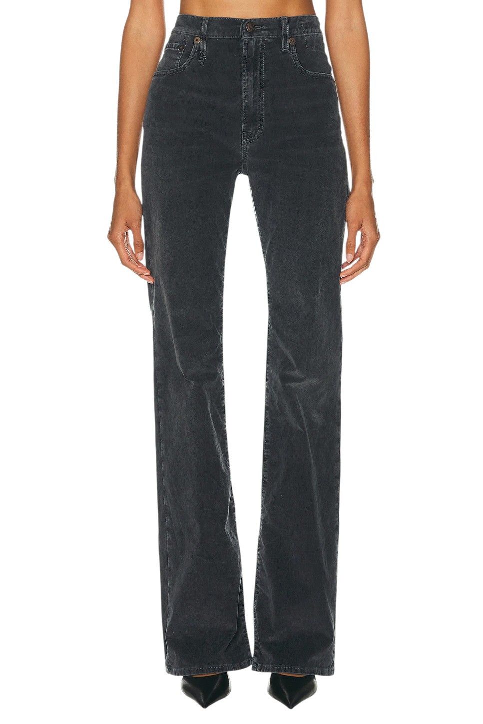 R13 JANE 24 Obsidian Stretch Cord Bootcut Zip FW25 86621 Size 24" / US 00 / IT 34 - 1 Thumbnail