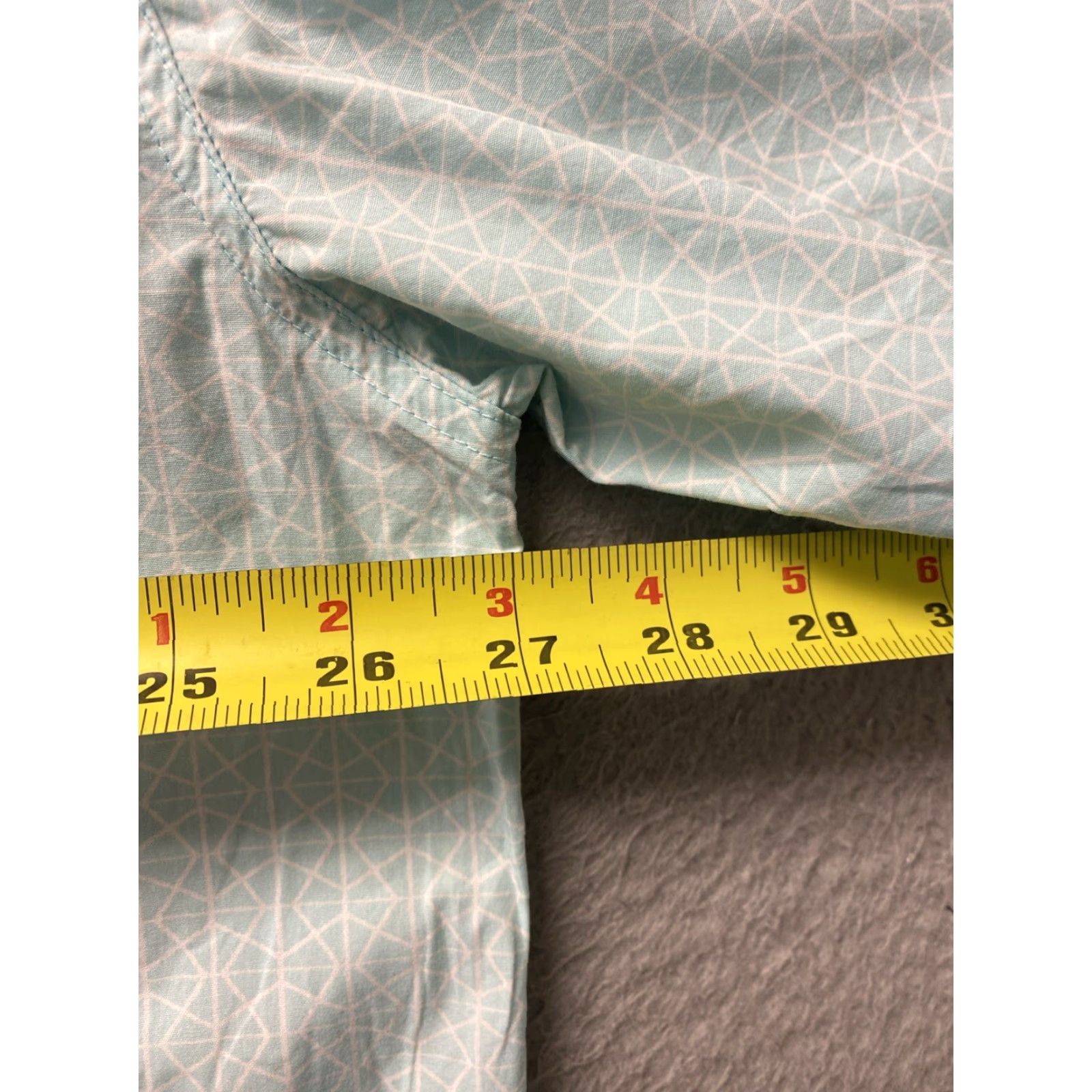 Vintage VINTAGE Cinch Men's Button-Up Shirt XXL Turquoise Cotton Diamond Print Long Sleeve Casual Business Party Size US XXL / EU 58 / 5 - 7 Thumbnail