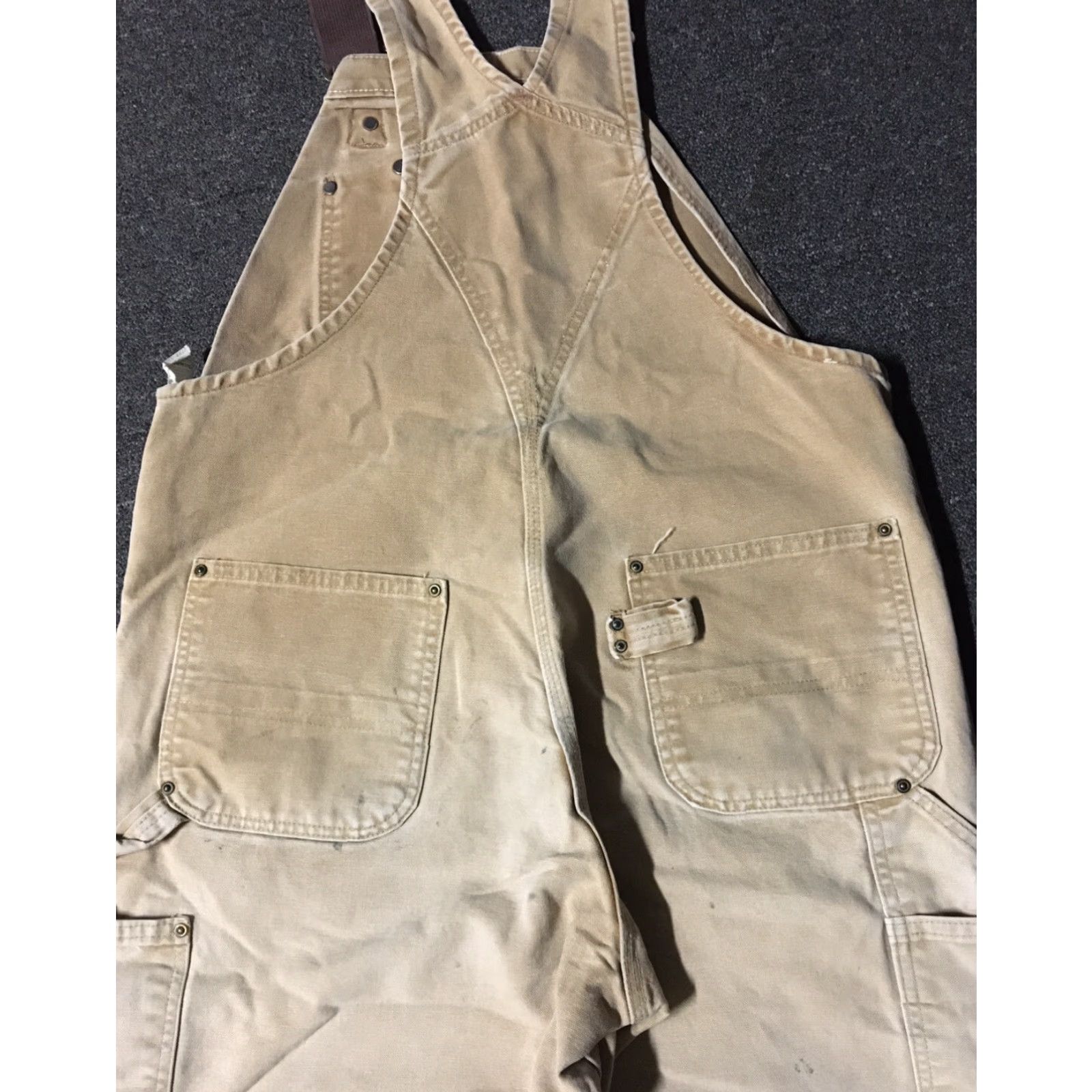 Carhartt Vtg 80s 90s Carhartt Faded Distress Paint Overalls 40/28 Grunge Punk Biker WIP Size US 40 / EU 56 - 7 Thumbnail