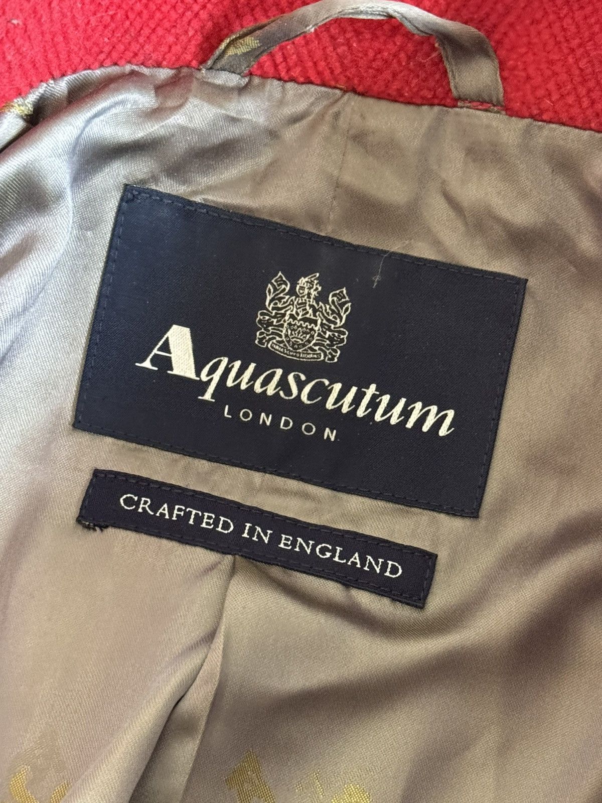 Aquascutum × Designer Aquascutum 14UK Red button up pea coat wool jacket duffle Size L / US 10 / IT 46 - 11 Thumbnail