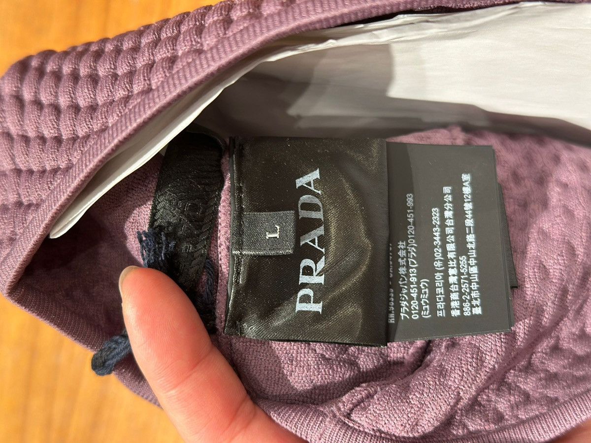 Prada o1bcso1str1025 Size: L / Re-Nylon Knit Hat / Cap in Purple Size ONE SIZE - 8 Thumbnail