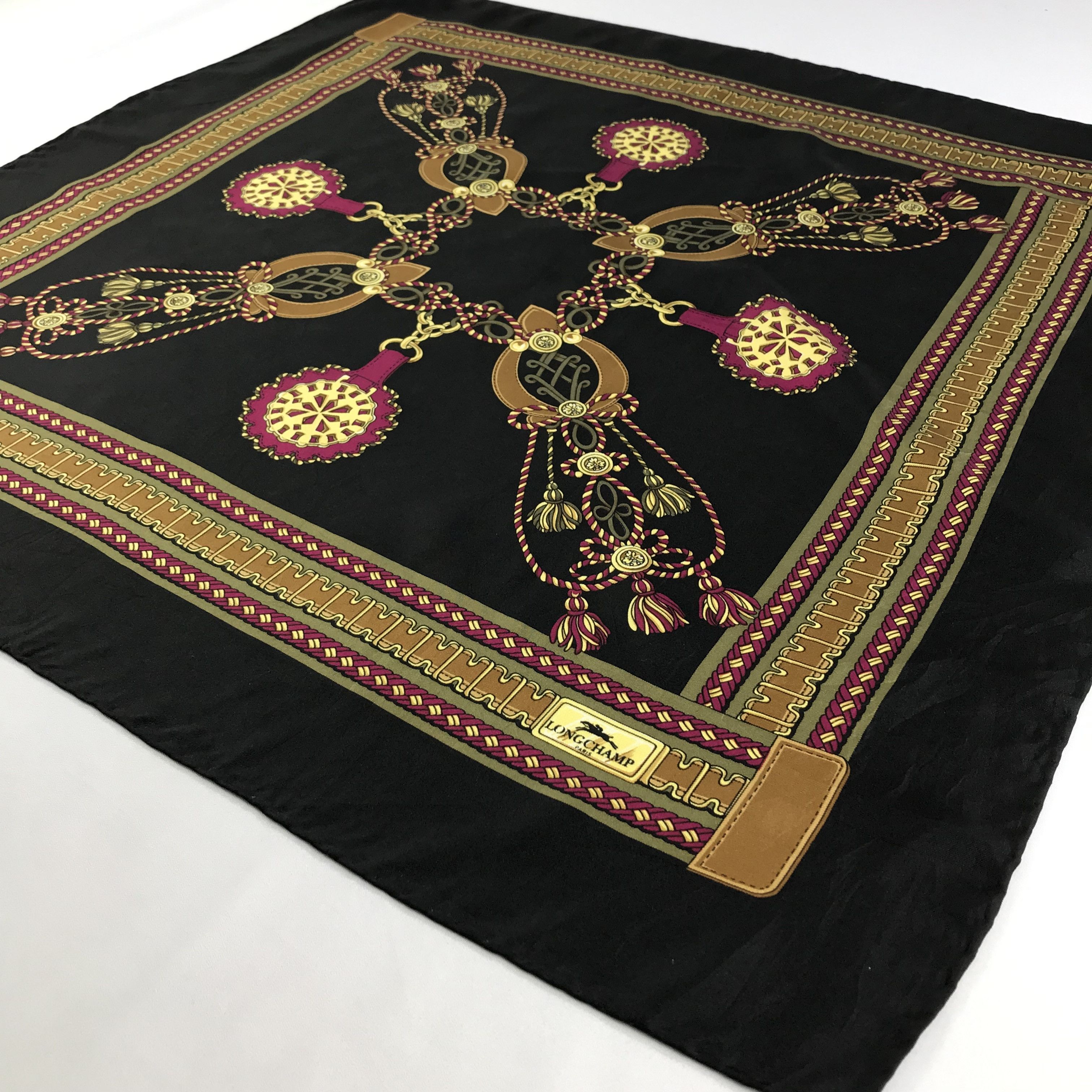 Longchamp × Vintage Longchamp Silk Scarf - S2655 Size ONE SIZE - 2 Thumbnail