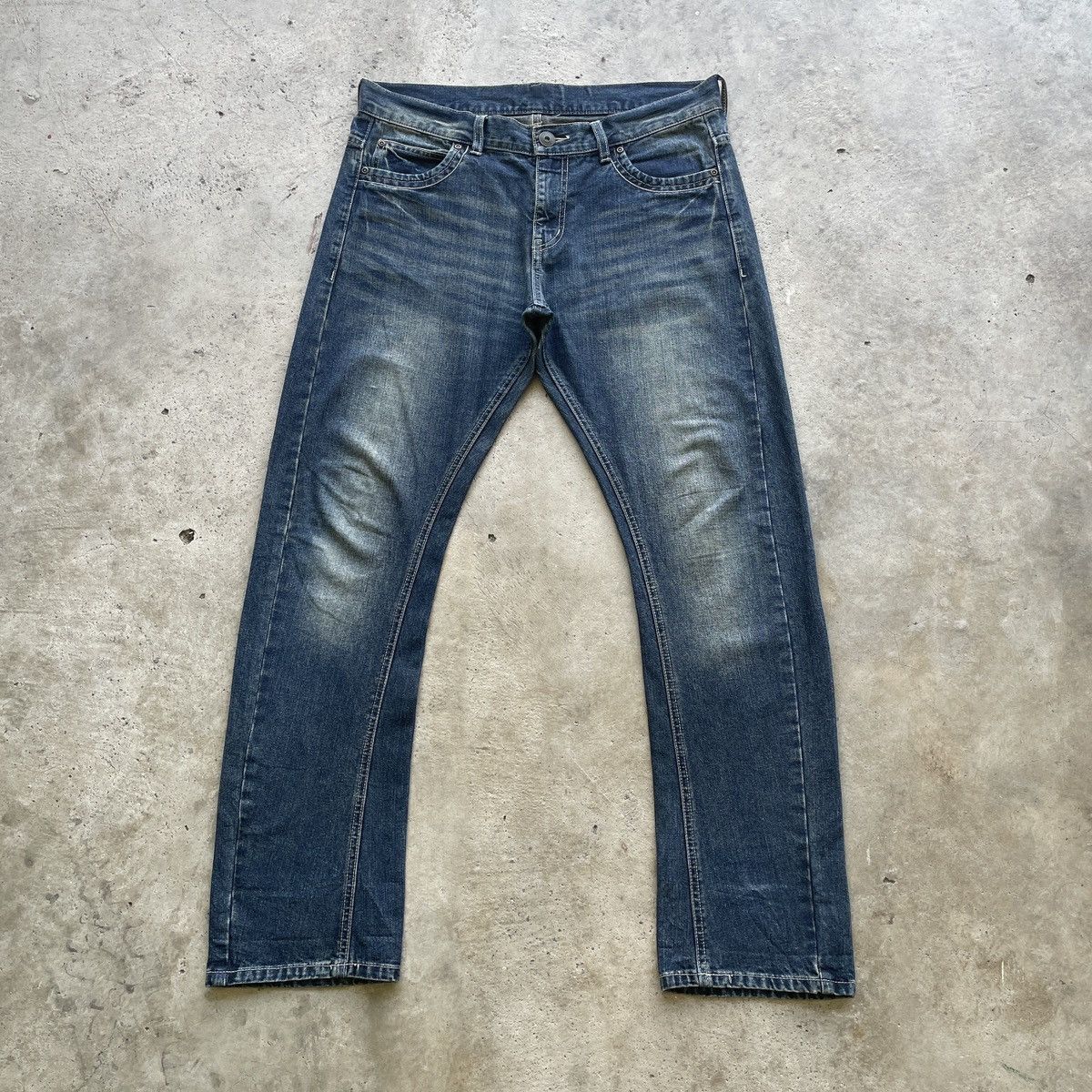W35x29.5 Vintage Japanese Jeans Faded Denim Pants