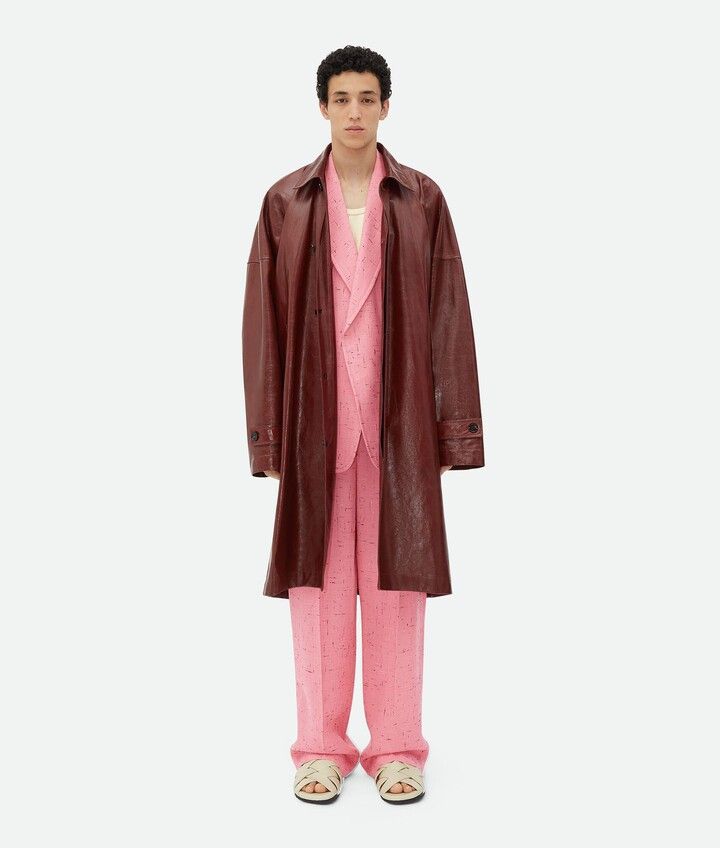 Bottega Veneta o1w1db10625 Textured Criss-Cross Viscose Silk Trousers Pink Size US 28 / EU 44 - 4 Thumbnail