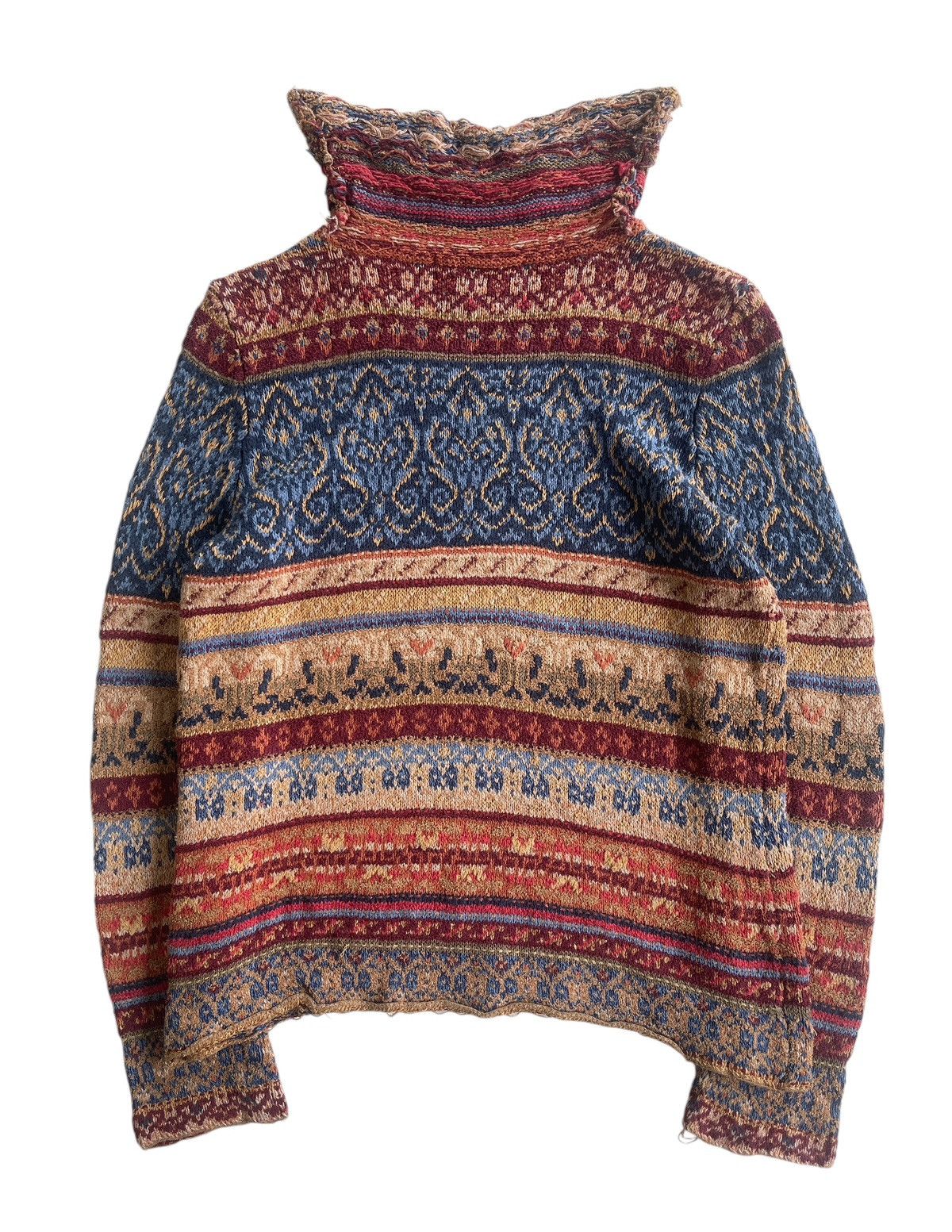 Brooks David Brooks High Neck Printed Winter Knitted Size L / US 10 / IT 46 - 2 Thumbnail