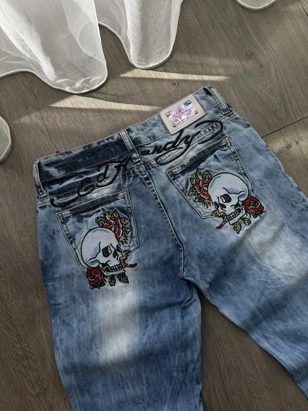 Christian Audigier × Ed Hardy × Vintage Vintage Ed Hardy Christian Audigier Denim Pants Size US 27 - 6 Thumbnail