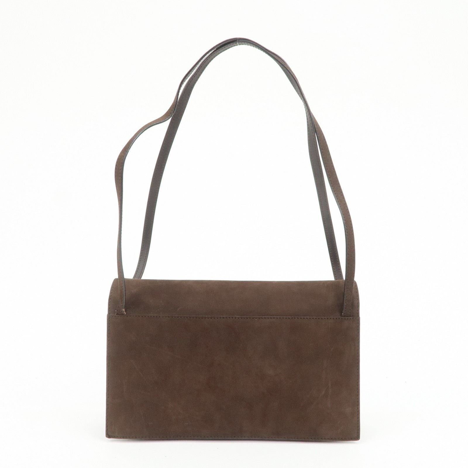 Salvatore Ferragamo Ferragamo Suede Shoulder Bag Brown Size ONE SIZE - 2 Thumbnail