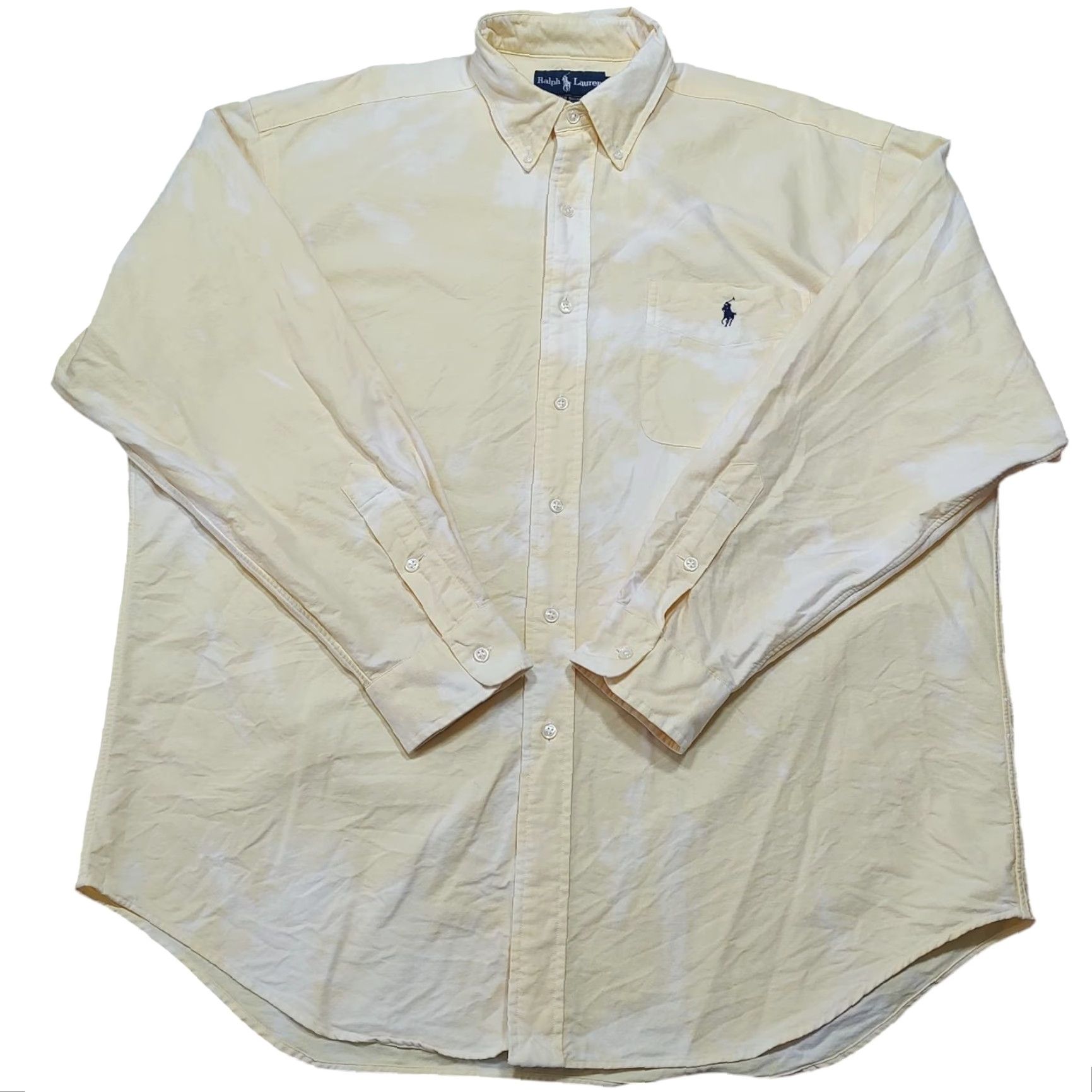 Ralph Lauren VINTAGE Polo Ralph Lauren Shirt Adult L Yellow Acid Wash Button Down Mens Size US L / EU 52-54 / 3 - 2 Thumbnail