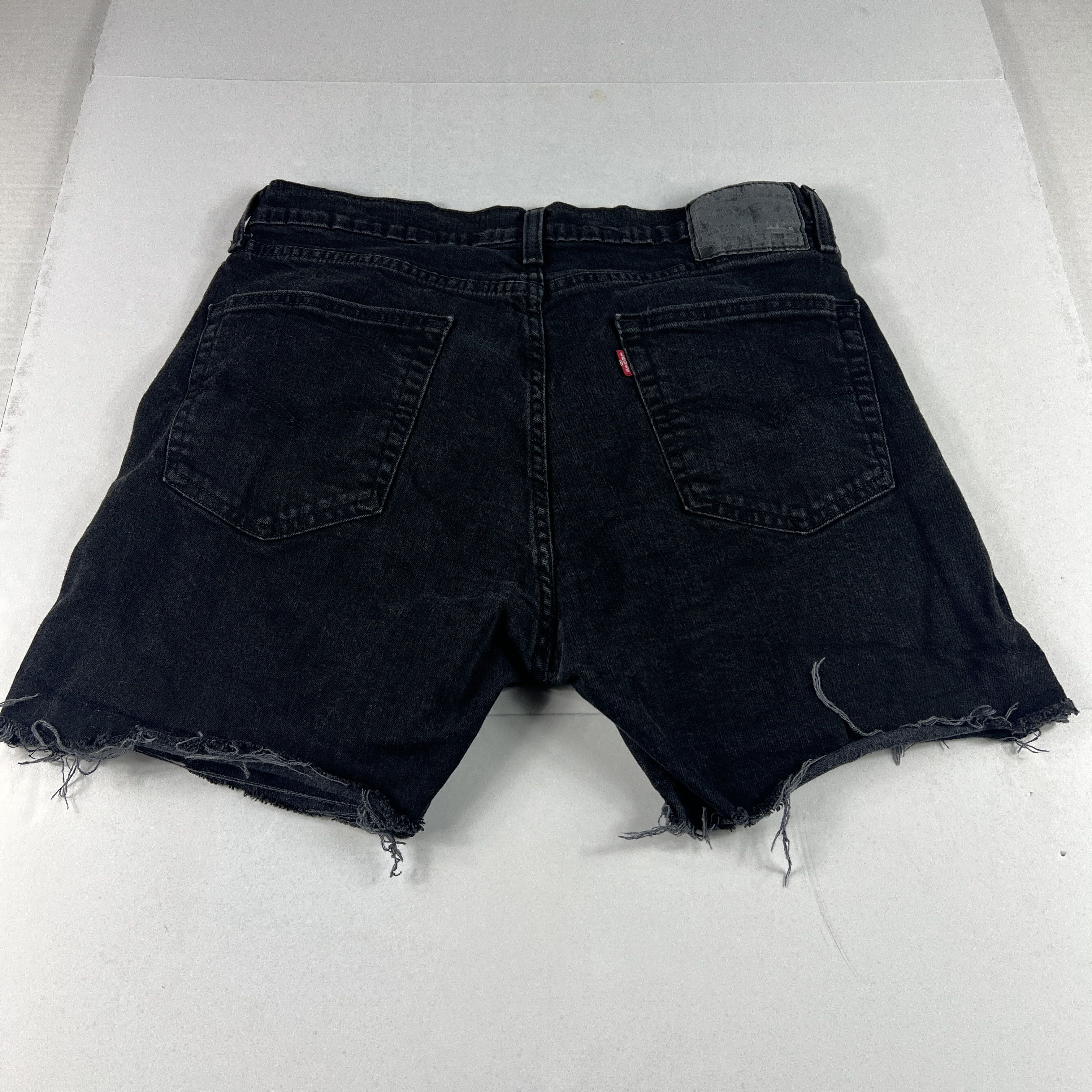 Levi's Levi's Jean Shorts 505 Cut Off Raw Hem Stretch Denim Jorts Size US 33 - 7 Thumbnail