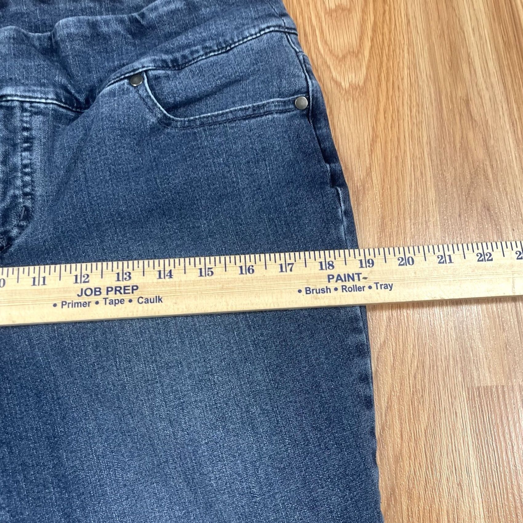 Denime Premium Denim Jeans Womens 10 Straight Leg Mid Rise Stretch Blue Denim Pants Size 32" / US 10 / IT 46 - 6 Thumbnail