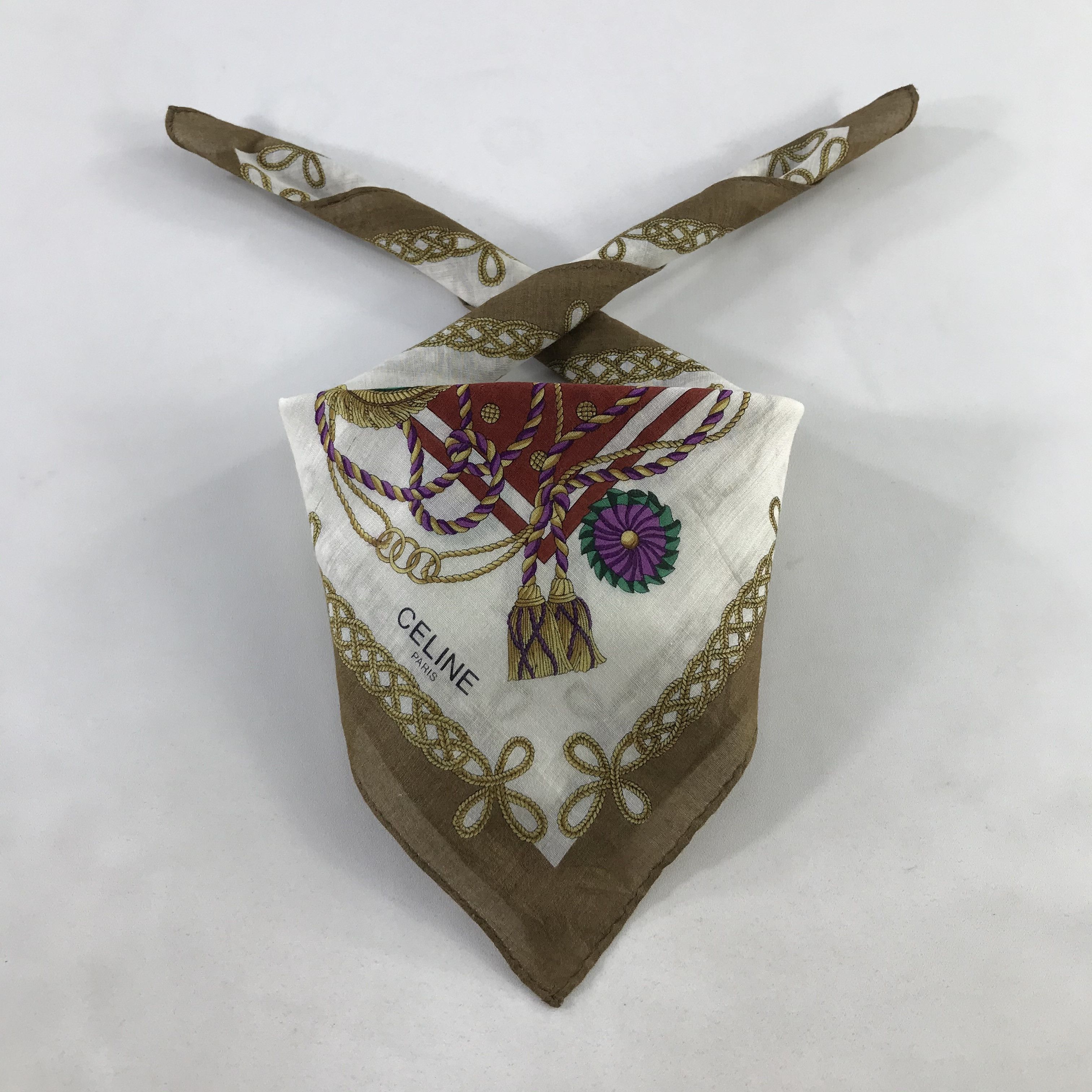 Celine × Vintage Celine Bandana / Handkerchief / Neckerchief - S1100 Size ONE SIZE - 3 Thumbnail
