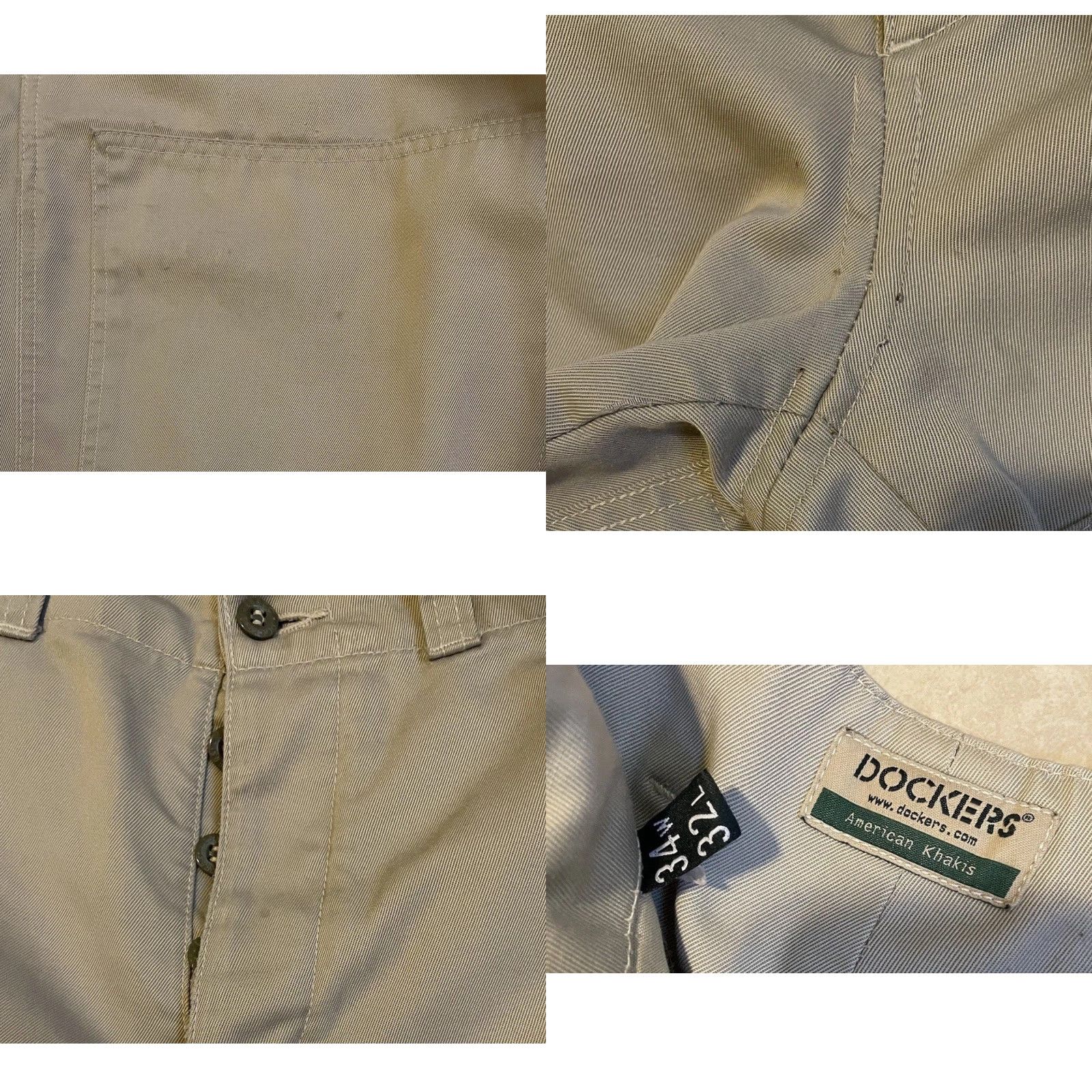 JNCO VINTAGE Dockers Jeans Baggy Distressed Wide-Leg 34 Beige 80s 90s Grunge Punk Skate Rave Hip Hop Metal Retro Rock Classic Men Jeans Size US 34 / EU 50 - 10 Thumbnail