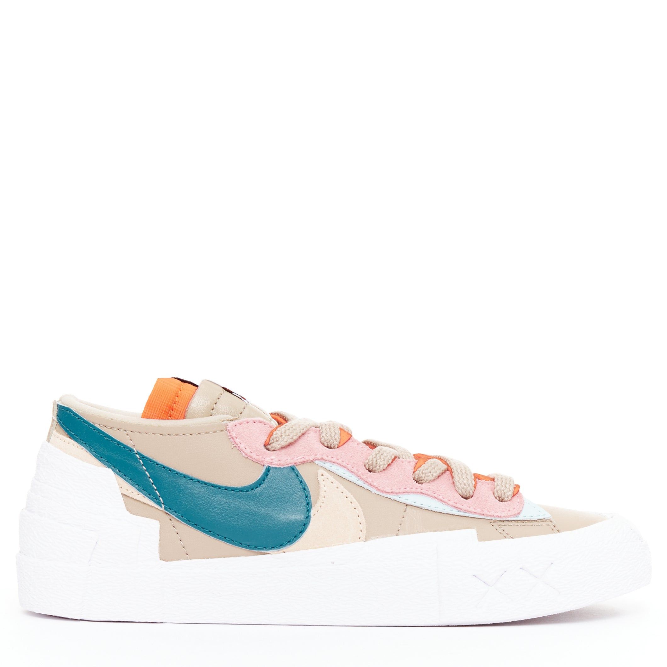 Nike NIKE SACAI KAWS Blazer Low Reed pink green tick patchwork sneakers EU36.5 Size US 6.5 / IT 36.5 - 1 Thumbnail