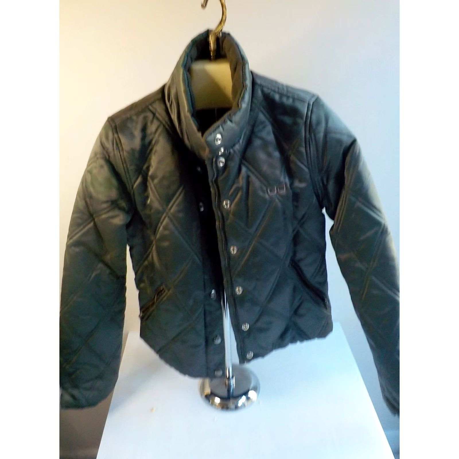Guess GUESS Womens Short Zip Front Puffer Jacket Green Nylon SZ SMALL Size 28" / US 6 / IT 42 - 2 Thumbnail