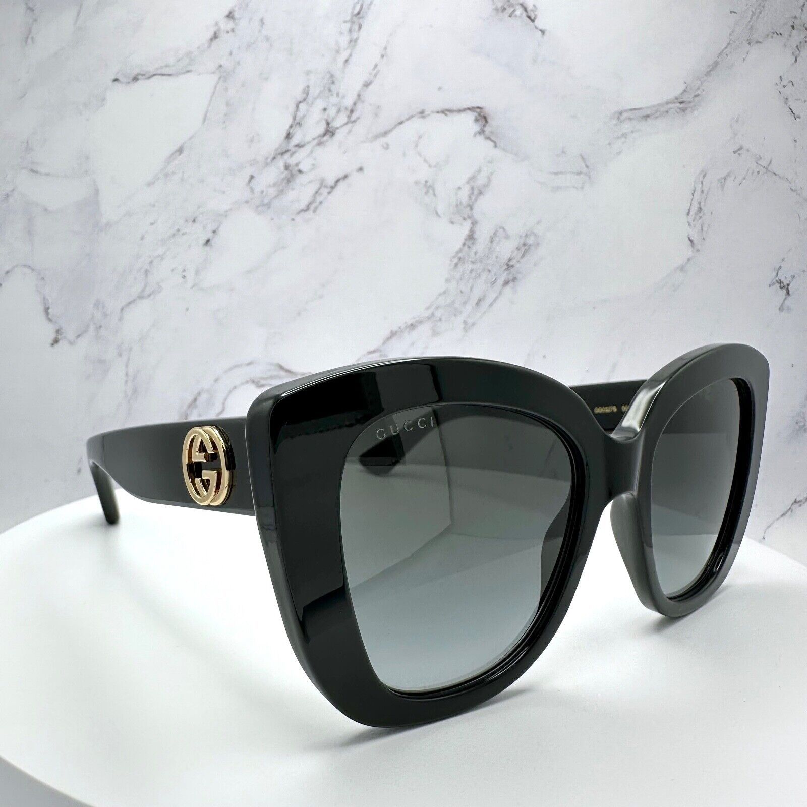 Gucci New Gucci Sunglasses Black Cat Eye Gold GG Metal Logo Size ONE SIZE - 17 Thumbnail