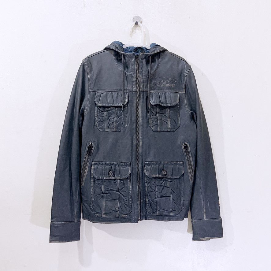 G-Star G-STAR RAW – Dryden Hooded Leather Jacket Size US M / EU 48-50 / 2 - 1 Thumbnail