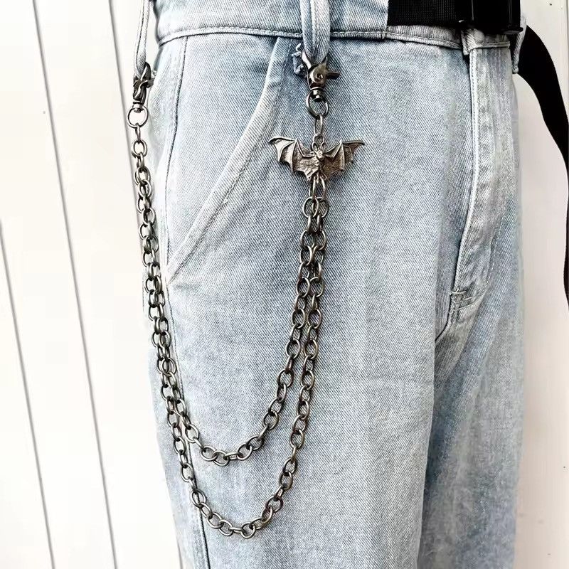 Jewelry Gothic Bat Double-Layer Jeans Chain – Punk Rock Streetwear Size ONE SIZE - 5 Thumbnail