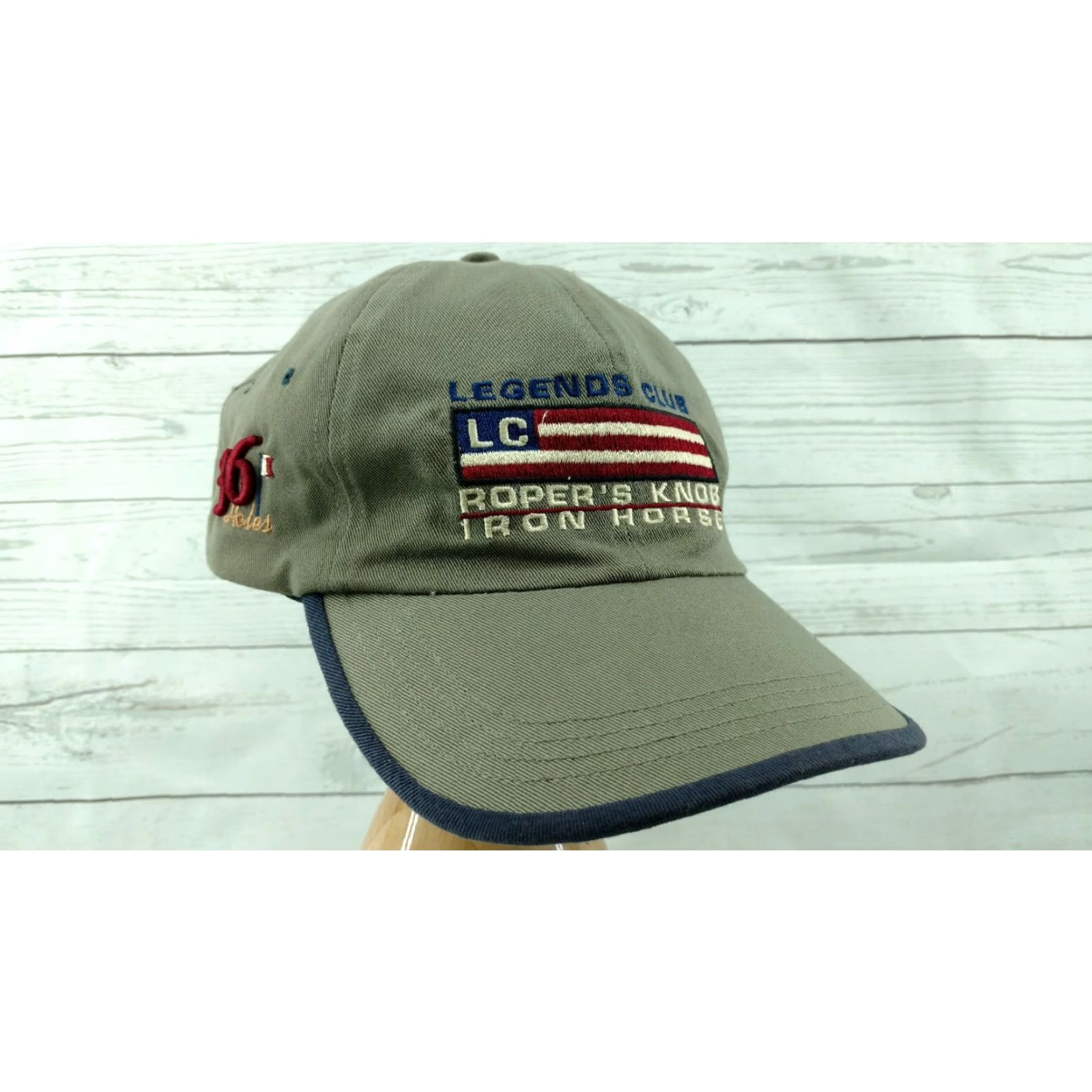Vintage Legends Club Roper's Knob Iron Horse Hat Cap Golf 36 Holes Adjustable Strapback Green Size ONE SIZE - 2 Thumbnail