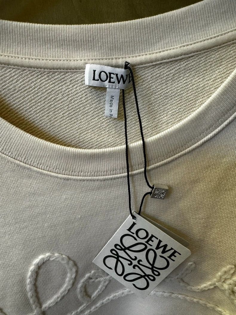 Loewe LOEWE Sable embroidered beige hoodie Size L / US 10 / IT 46 - 3 Thumbnail