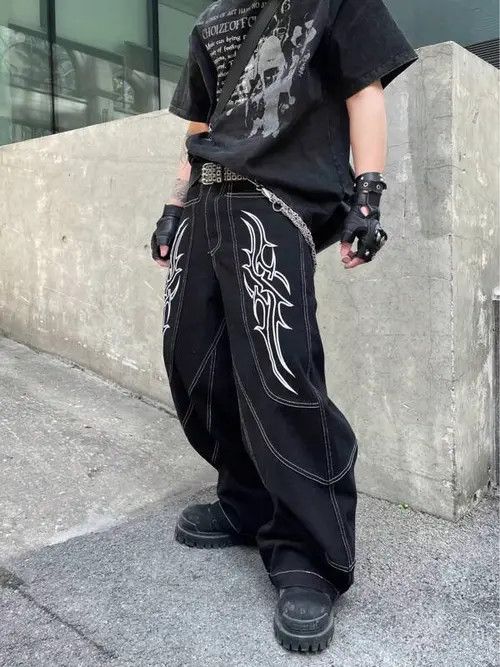 Jean DRIP denim jeans Y2K Baggy RAP Size US 32 / EU 48 - 3 Thumbnail