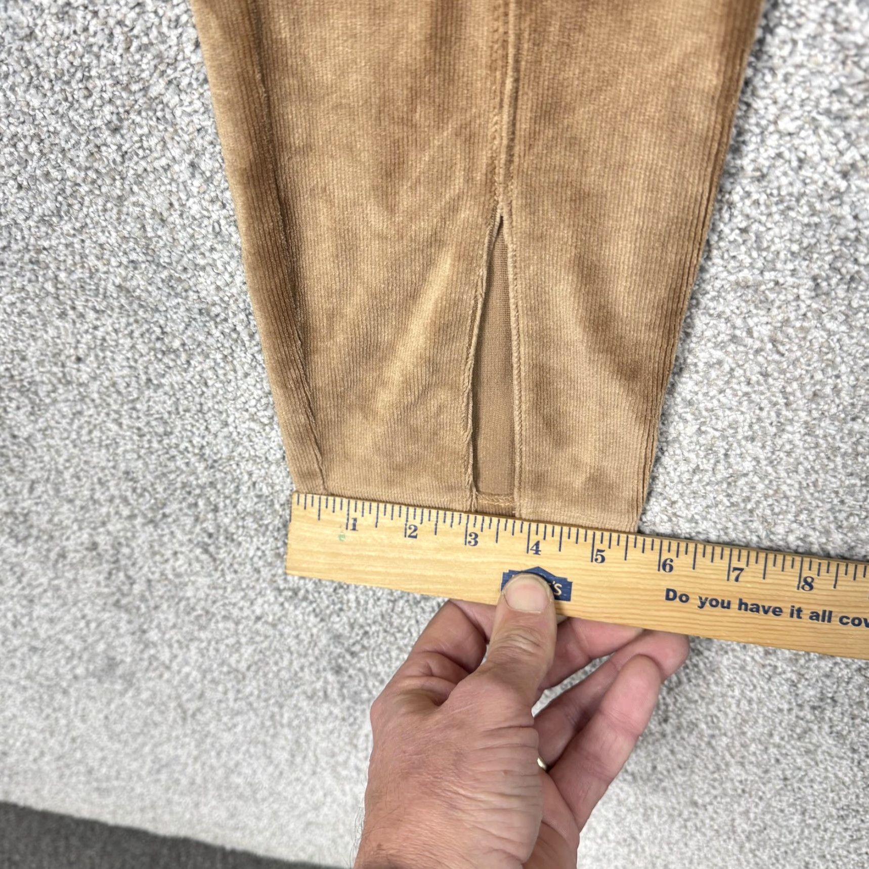Vintage Self Esteem Leggings Juniors M Tan Fine Wale Corduroy Retro Y2K Soft Grunge Cozy Size 32" / US 10 / IT 46 - 3 Thumbnail