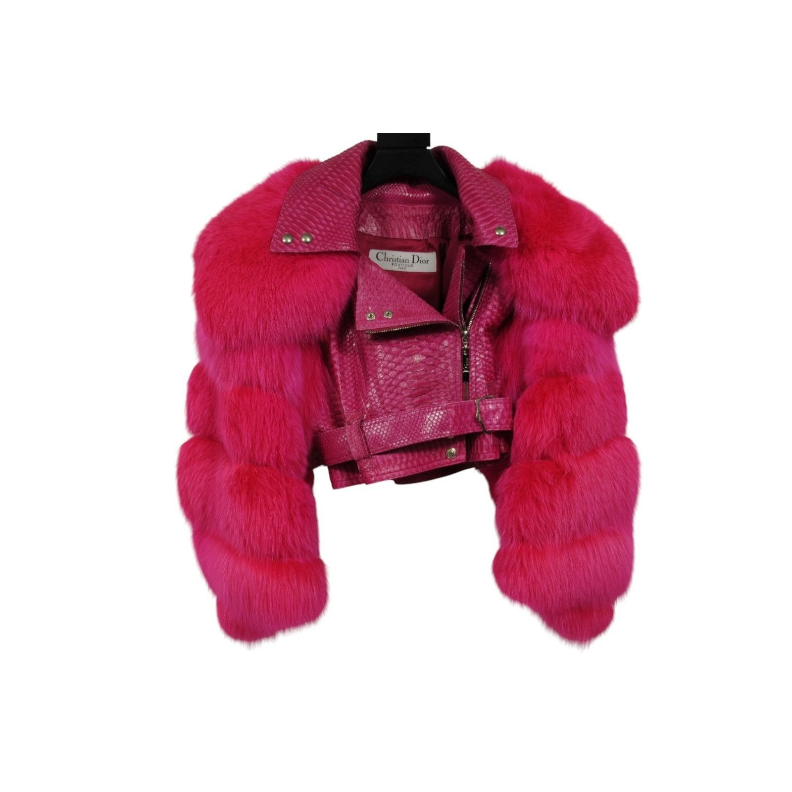 Dior John Galliano Spring 2004 Crop Biker Jacket Size S / US 4 / IT 40 - 22 Thumbnail