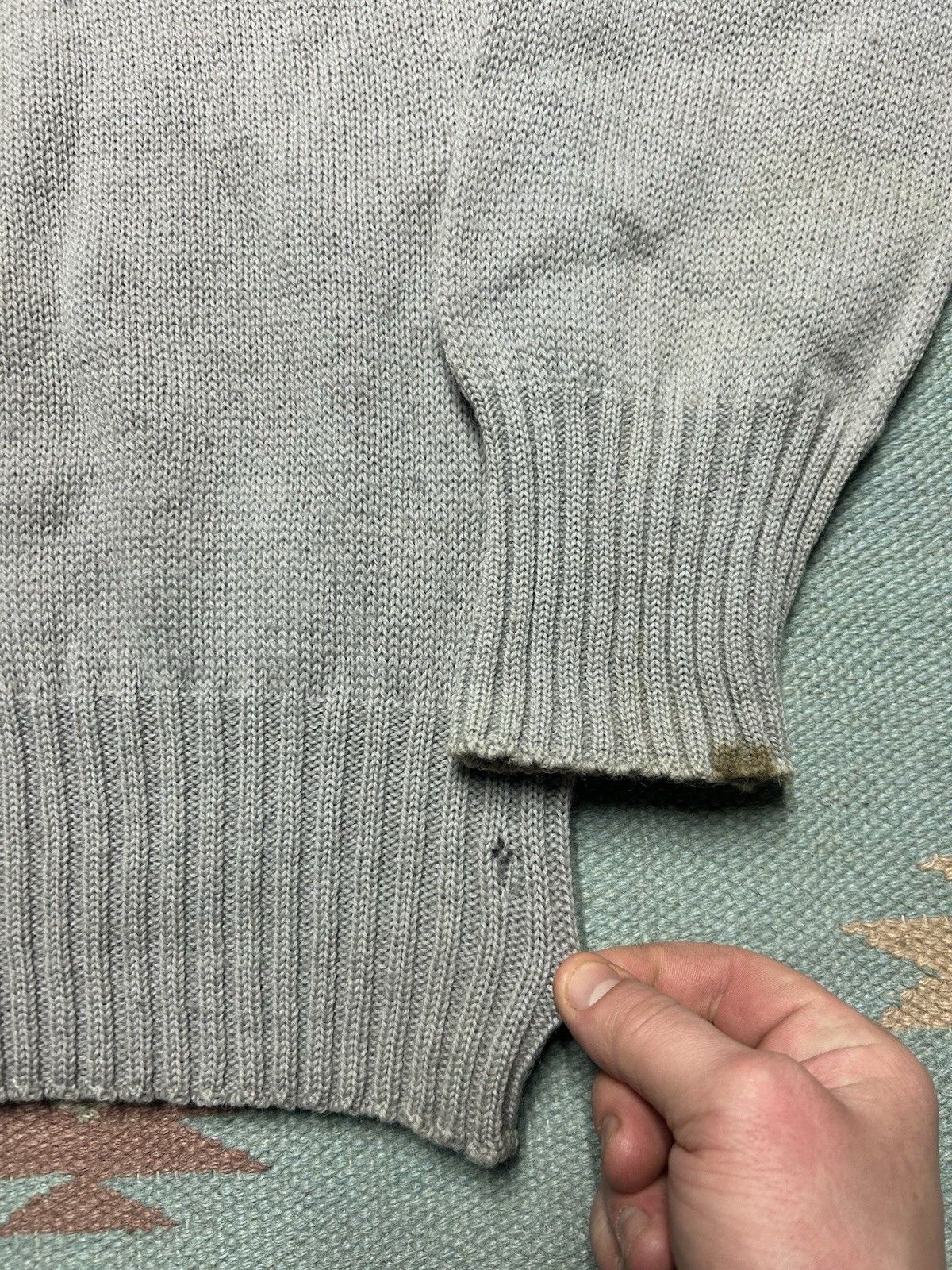 Vintage Vtg 1940s wool knit sweater campus distressed repaired XS/S Size US S / EU 44-46 / 1 - 9 Thumbnail