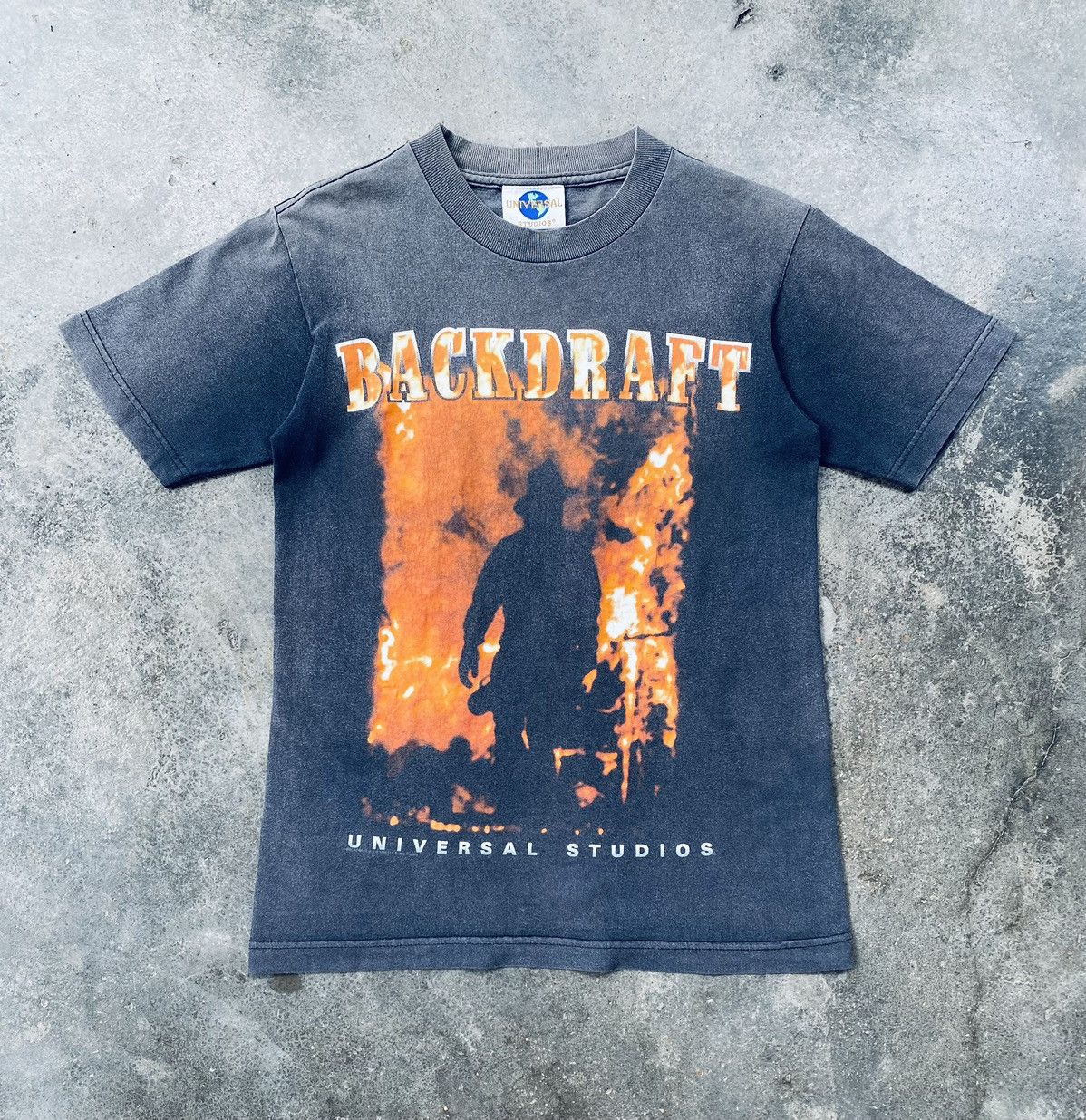 Vintage Vintage 90s Backdraft Movie Sun Faded Tees Size US S / EU 44-46 / 1 - 1 Thumbnail