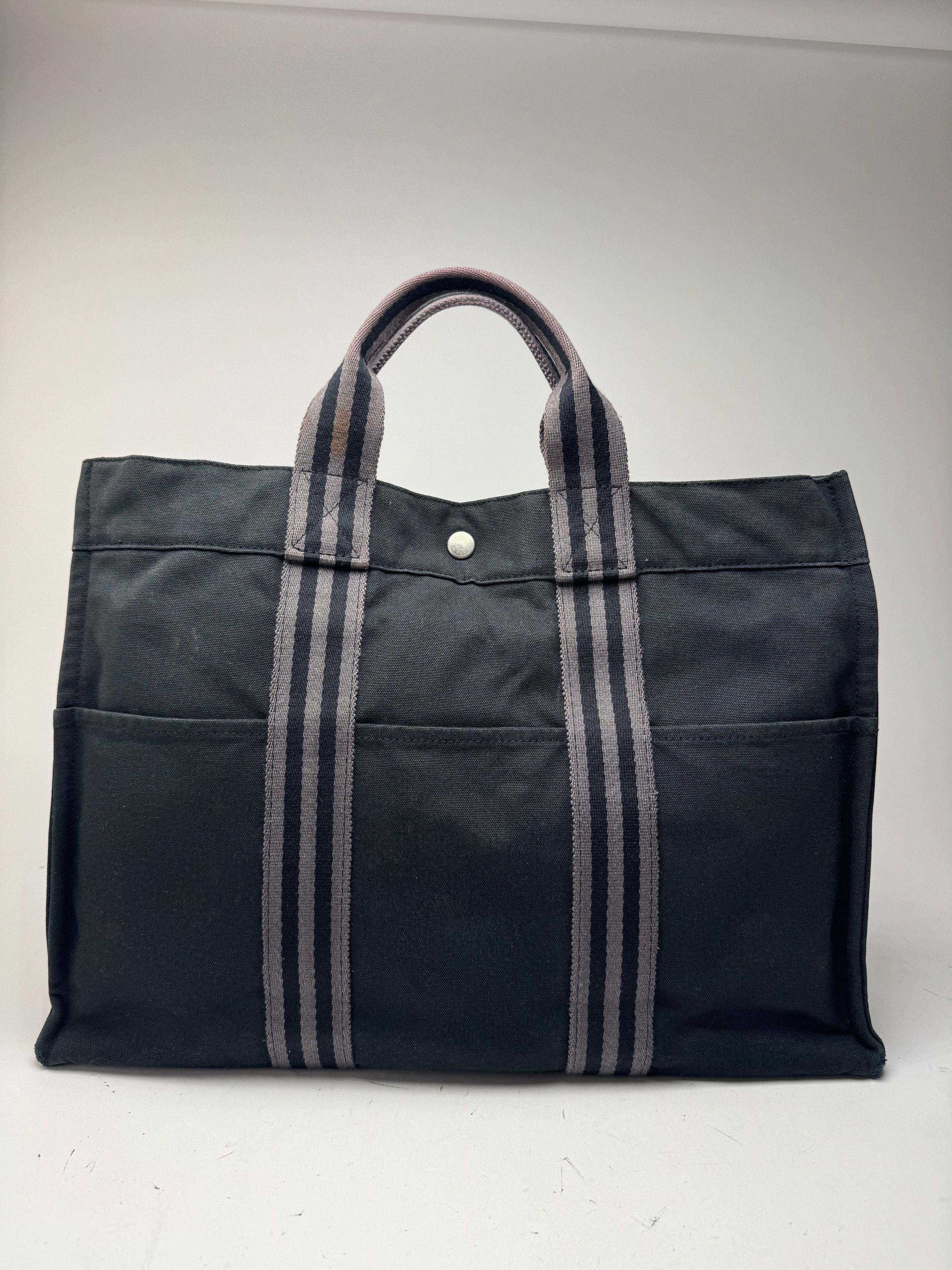 Other Vintage Hermes Canvas Shopper Bag Black Size ONE SIZE - 1 Thumbnail