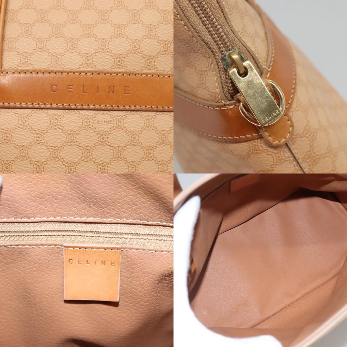 Celine CELINE Macadam Canvas Hand Bag Pvc 2ay Beige Gold Size ONE SIZE - 11 Thumbnail