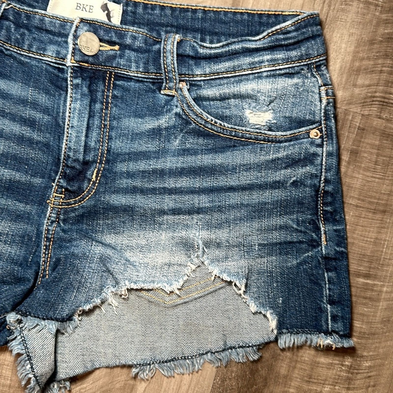 BKE BKE Stella Mid-Rise Cut Off Jean Shorts - 27 Size 27" / US 4 / IT 40 - 5 Thumbnail