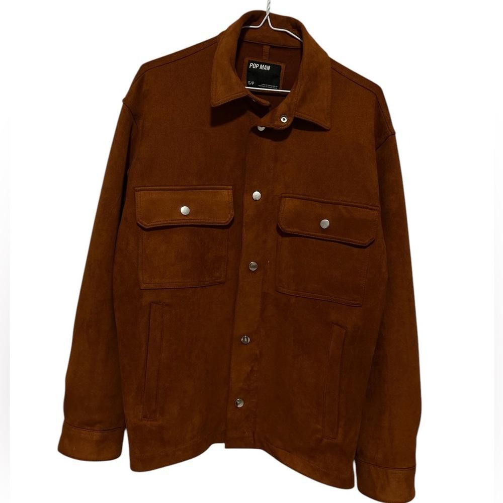 Designer Pop Man Brown Suede Jacket - Size S/P Size US S / EU 44-46 / 1 - 1 Thumbnail