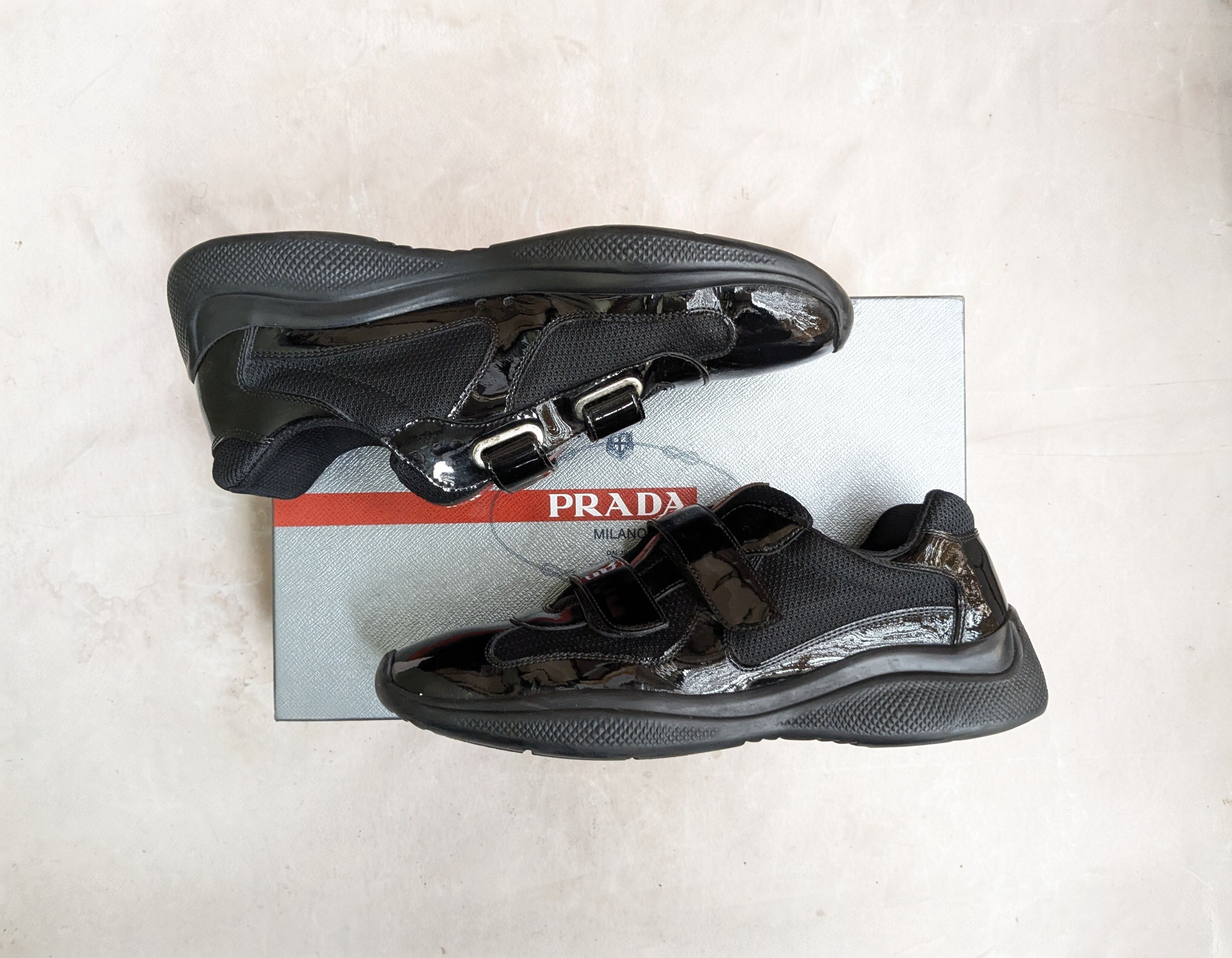 Prada Prada America's Cup Sneakers Black Patent Leather 8.5 Size US 8.5 / EU 41-42 - 4 Thumbnail