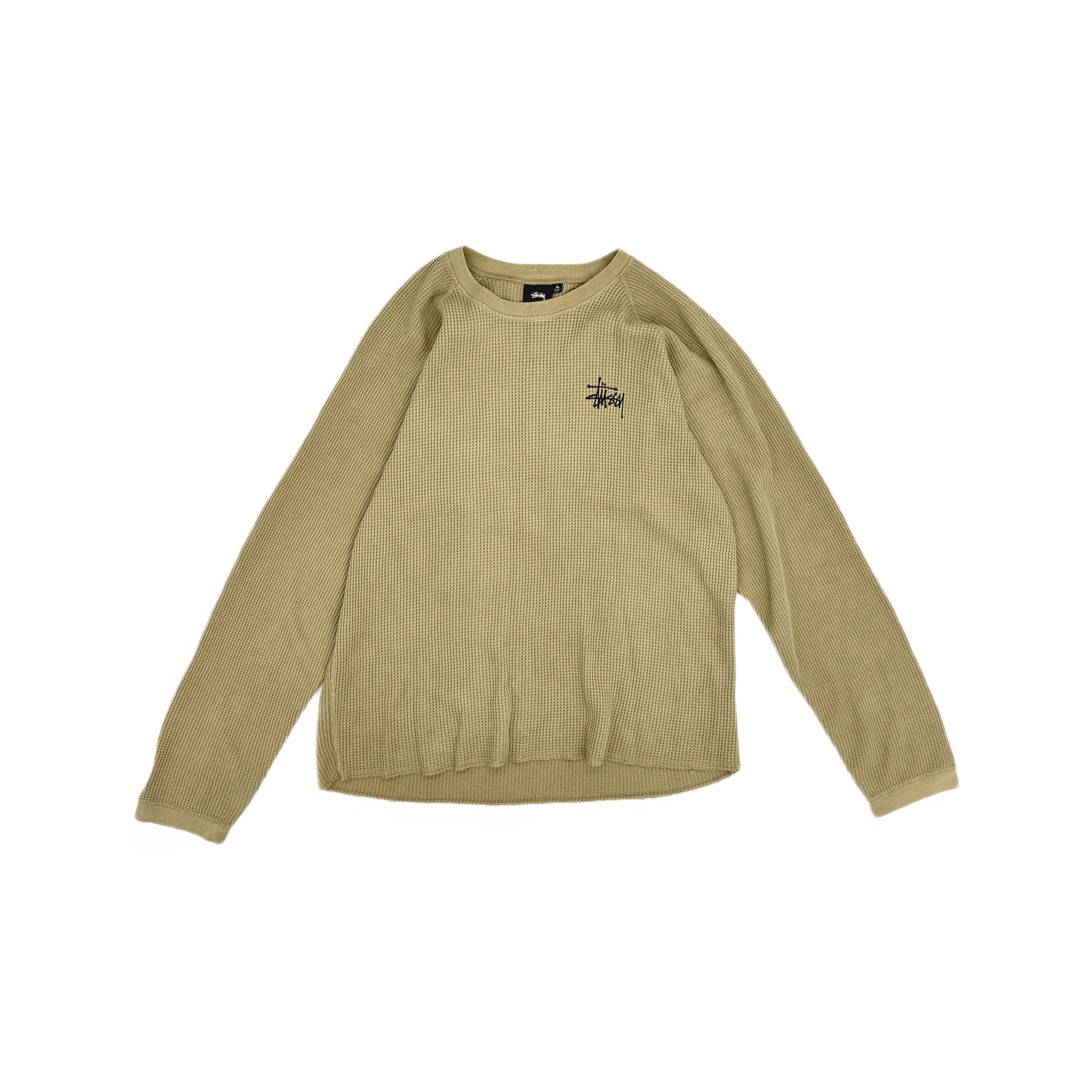 Stussy Stüssy Waffle Knit Logo Long Sleeve T-Shirt Size XL Size US XL / EU 56 / 4 - 1 Thumbnail