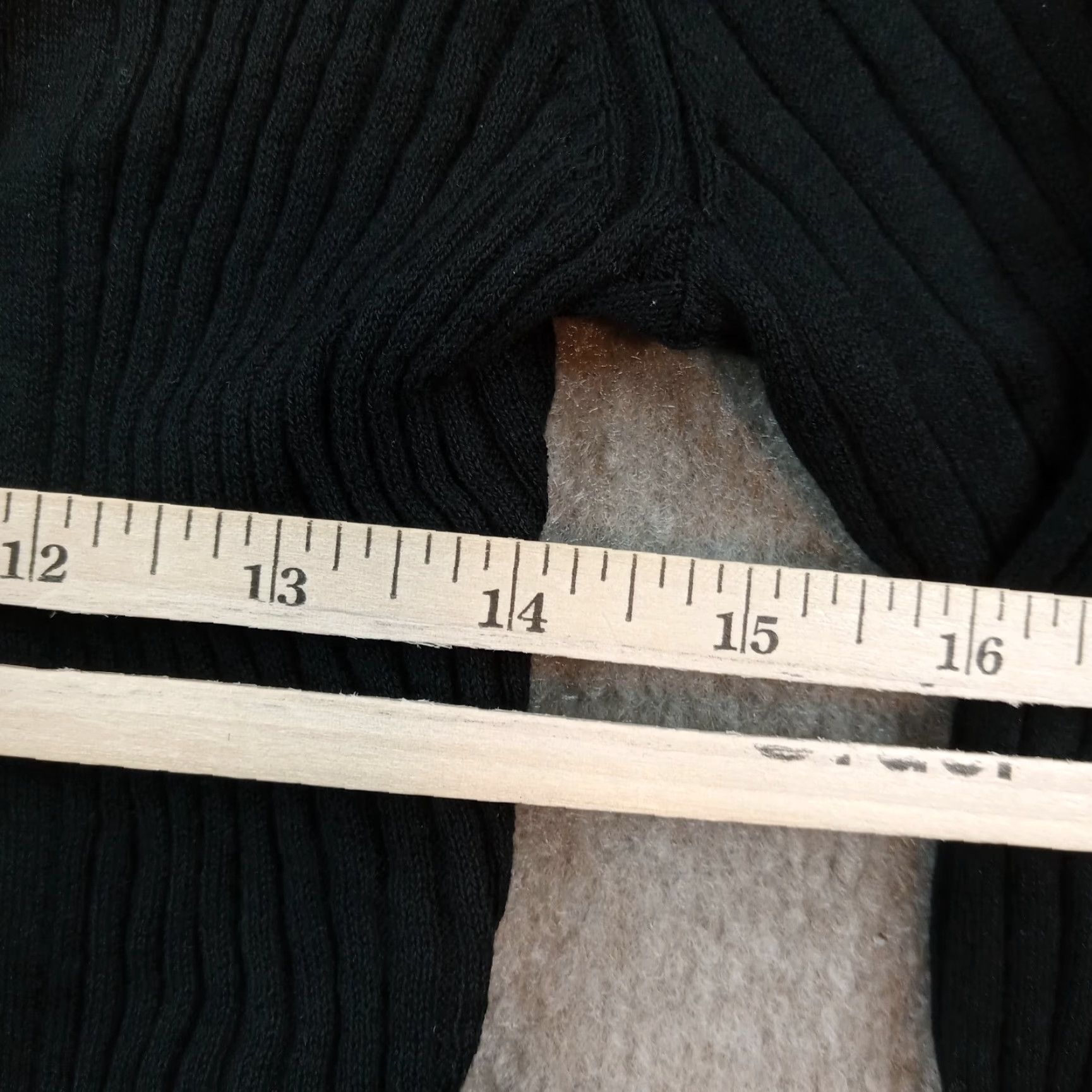 Calvin Klein Calvin Klein Top Womens Large Black Ribbed Long Sleeve Stretch V-Neck Casual Shirt Size M / US 6-8 / IT 42-44 - 4 Thumbnail