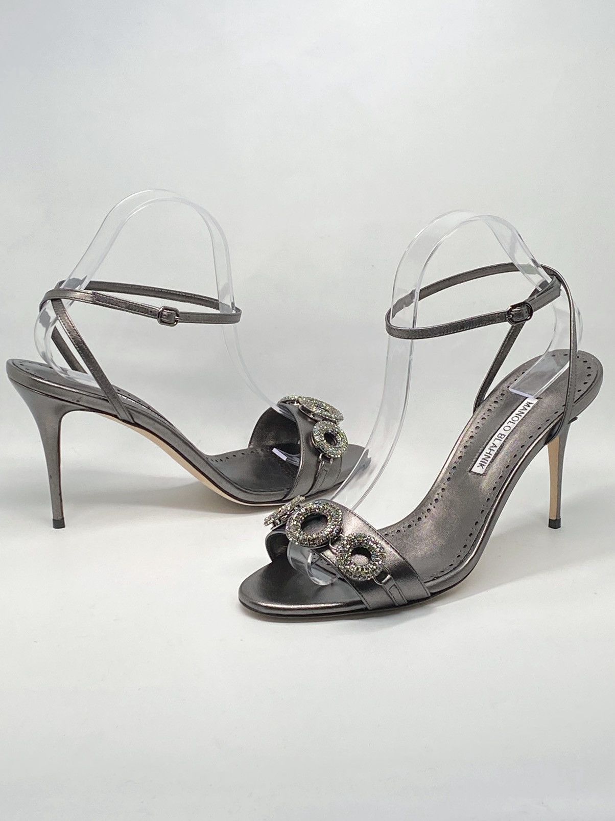 Manolo Blahnik Manolo Blahnik Crystal-Embellished Leather Sandals size 40 Size US 10 / IT 40 - 6 Thumbnail