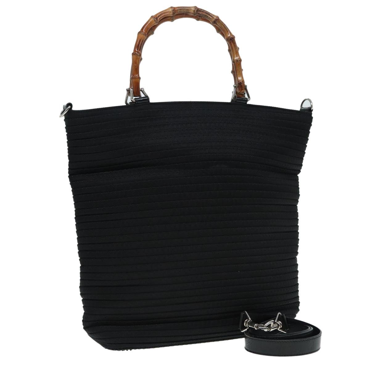 GUCCI Bamboo Shoulder Bag Nylon Black 002 1998 002 1998