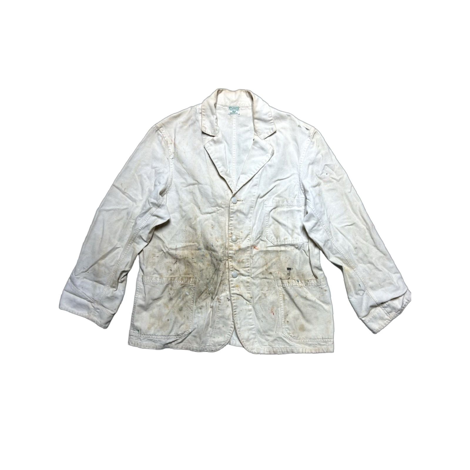 Vintage VINTAGE Chore Coat Jacket Kuttnauer Detroit White Canvas 42 M Mens Size US XS / EU 42 / 0 - 1 Thumbnail