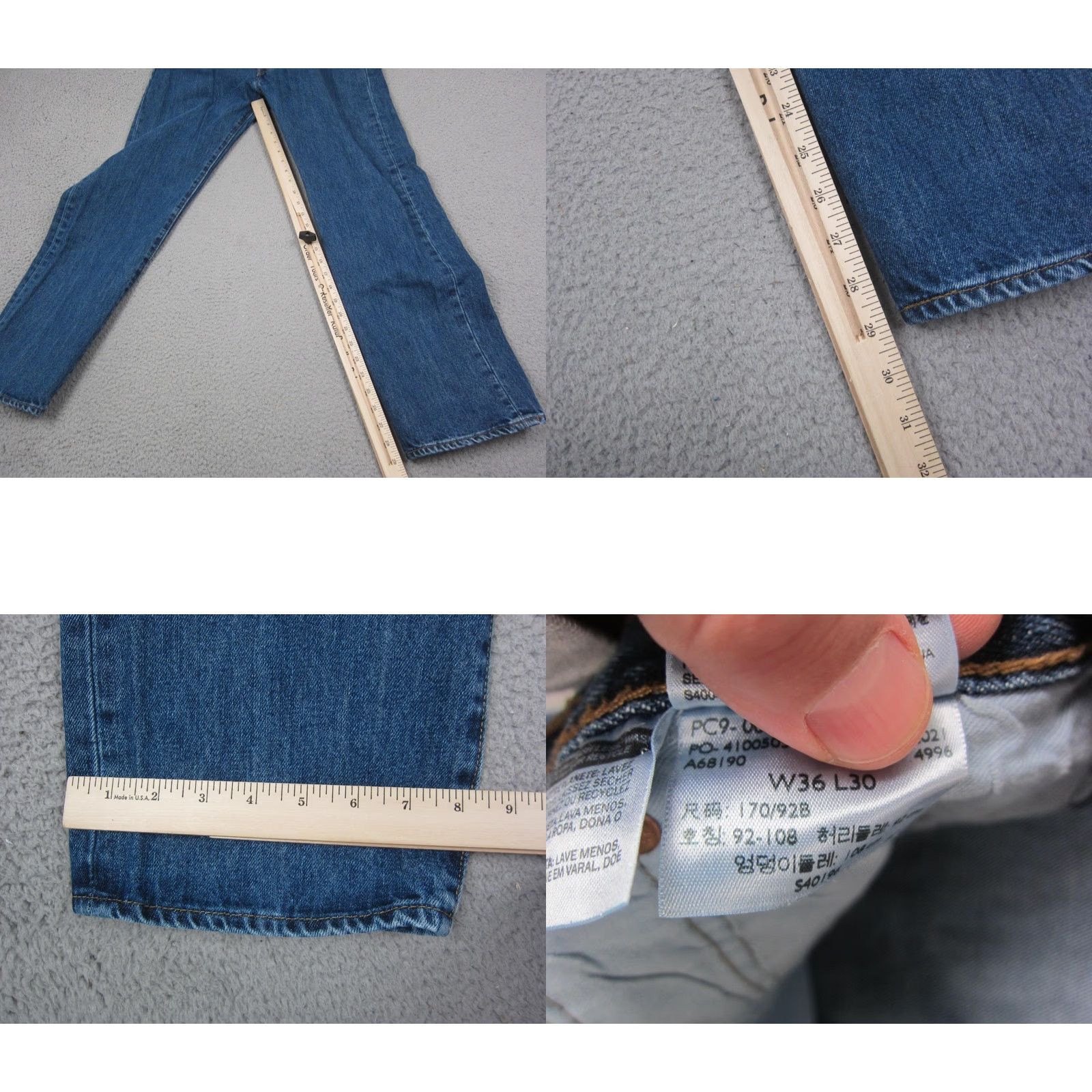 Levi's VINTAGE Levi's 501 Jeans Men Medium Wash 36x30 Blue Button Fly Denim Pants 90s Size US 36 / EU 52 - 9 Thumbnail