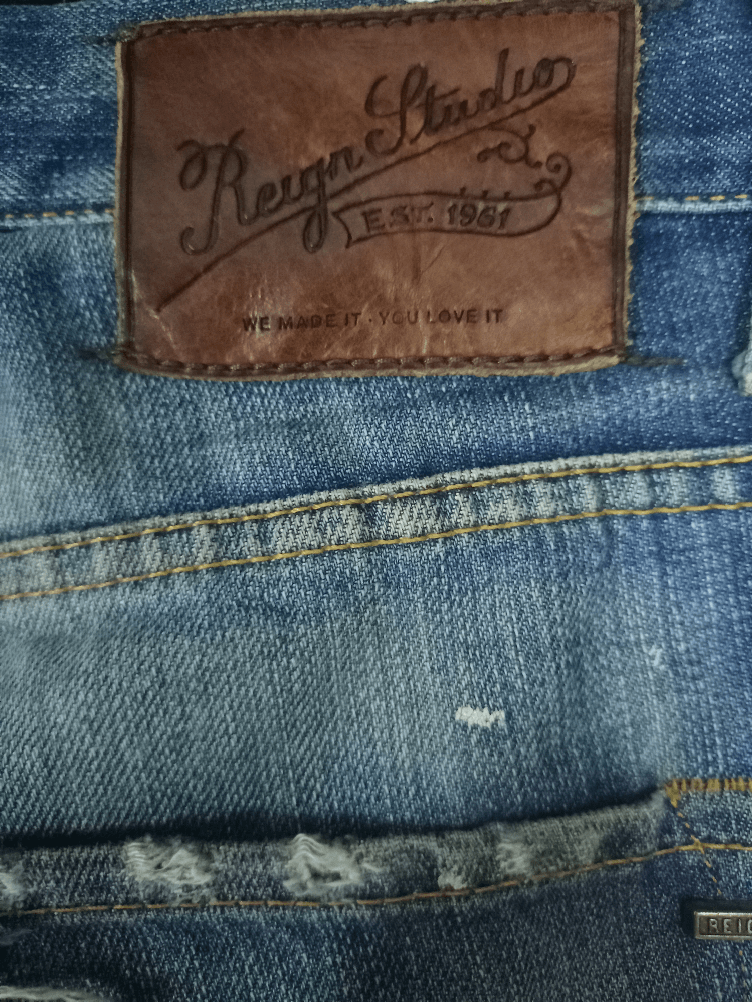 Japanese Brand Vintage Japanese Reign Studio Distress Paint Splatter Jeans Size US 35 - 8 Thumbnail