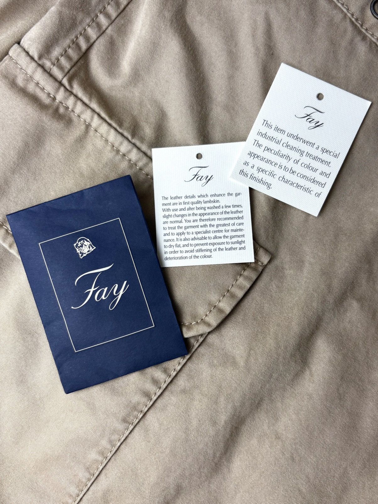 Fay Fay Utility Blazer Lambskin Leather Accent Jacket Size US M / EU 48-50 / 2 - 17 Thumbnail